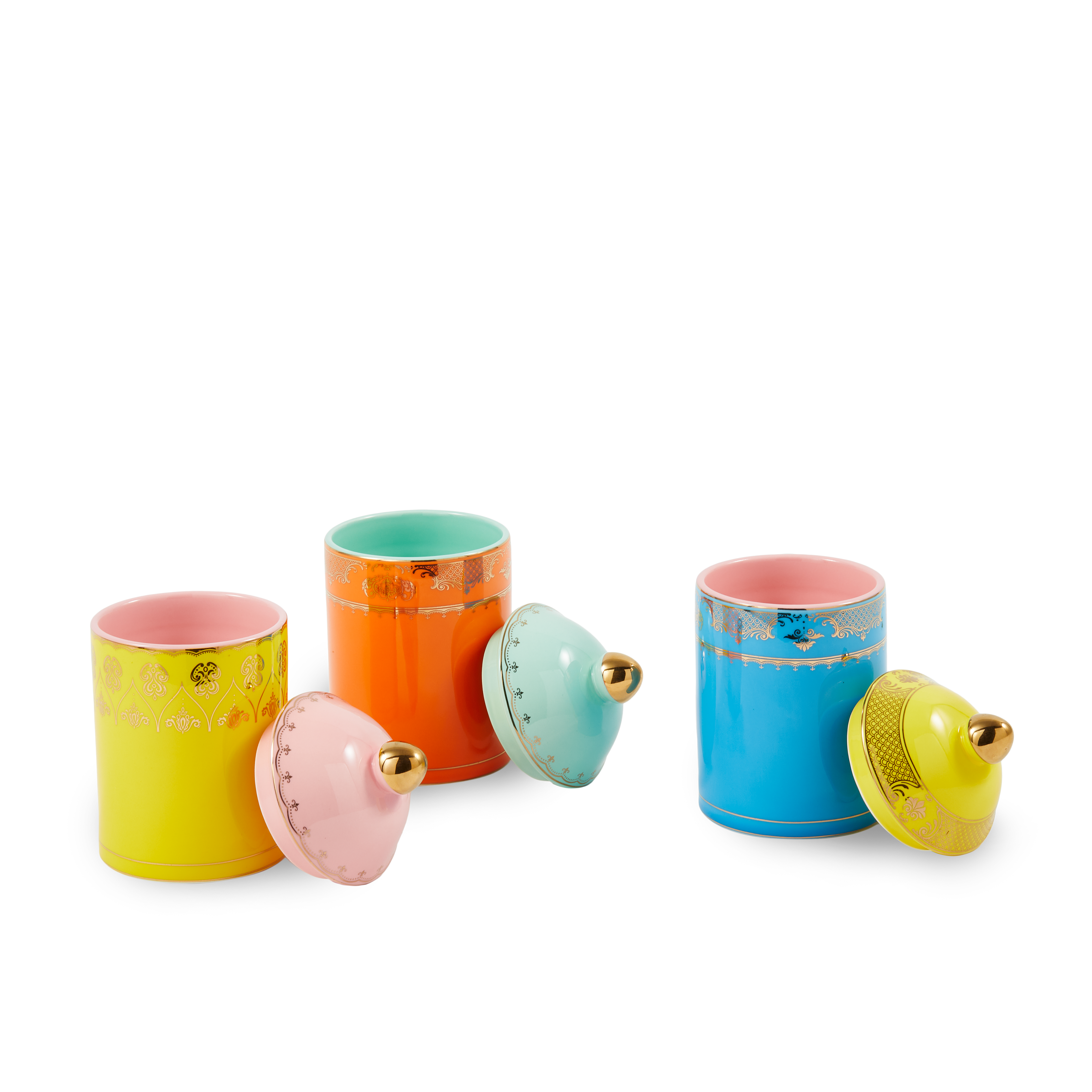 Słoik porcelanowy GRANDPA pomarańczowy z miętowym