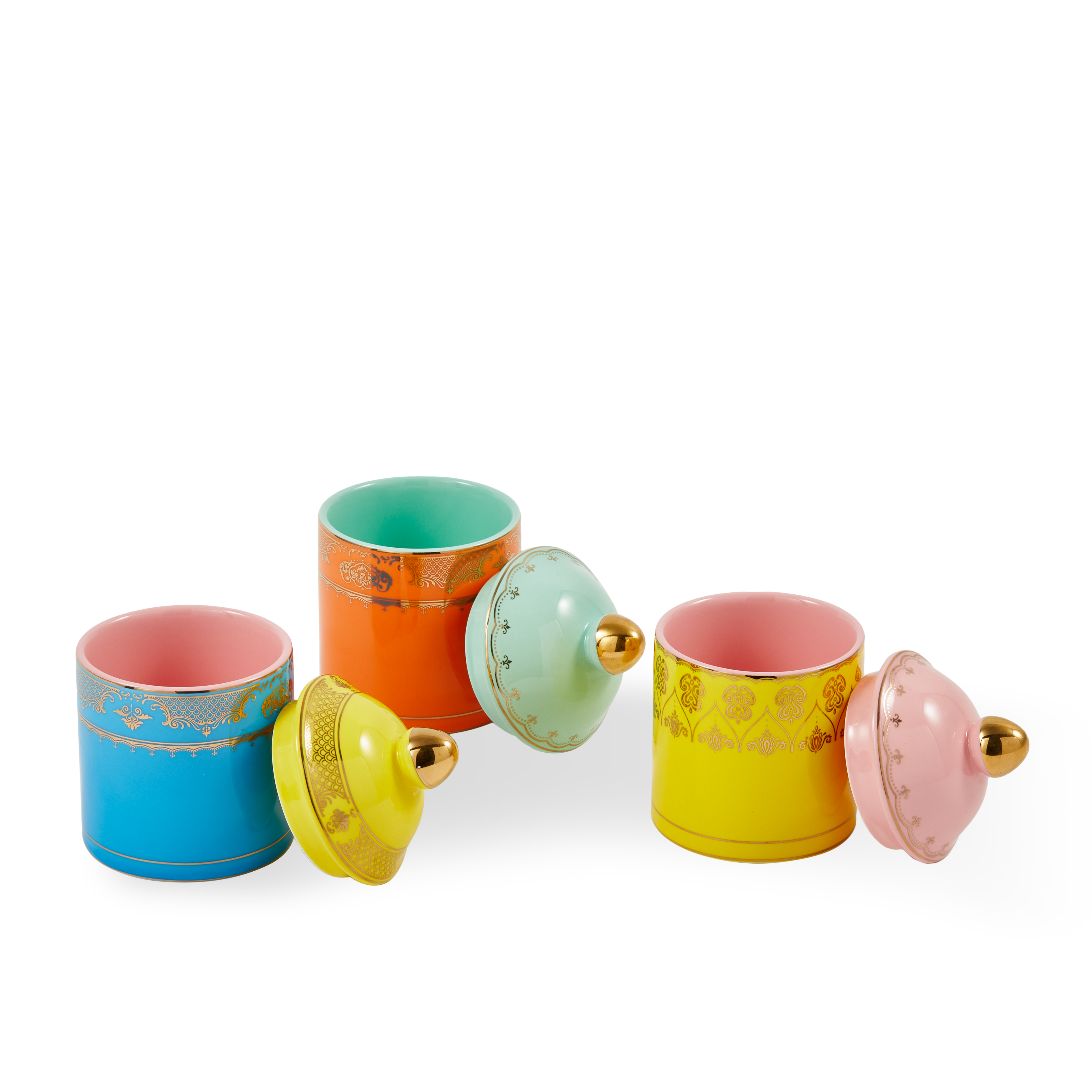 Słoik porcelanowy GRANDPA niebieski z żółtym