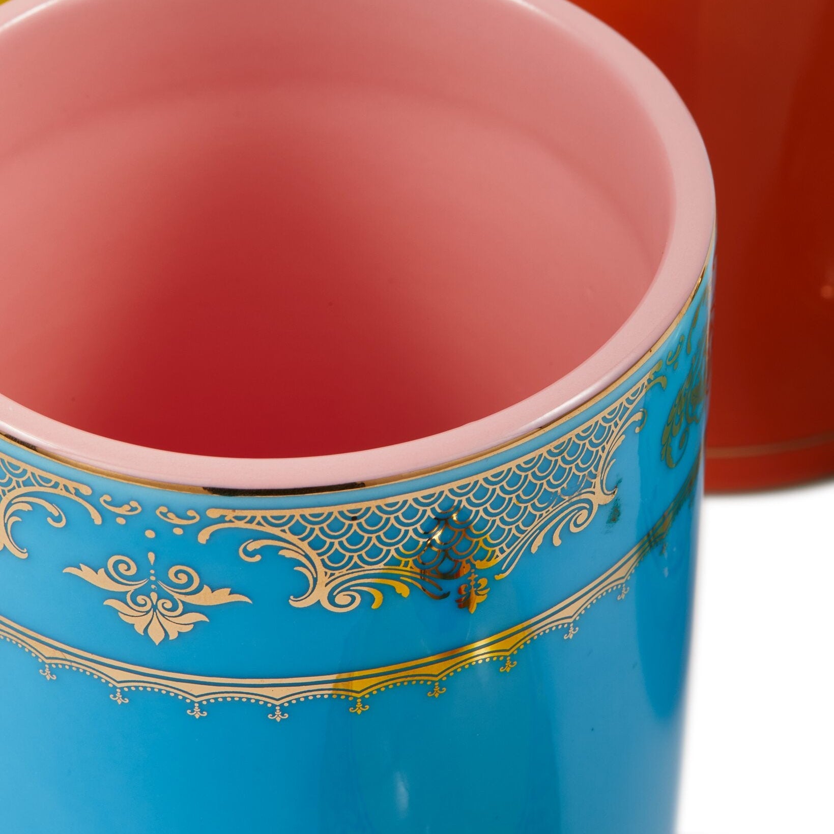 Słoik porcelanowy GRANDPA niebieski z żółtym