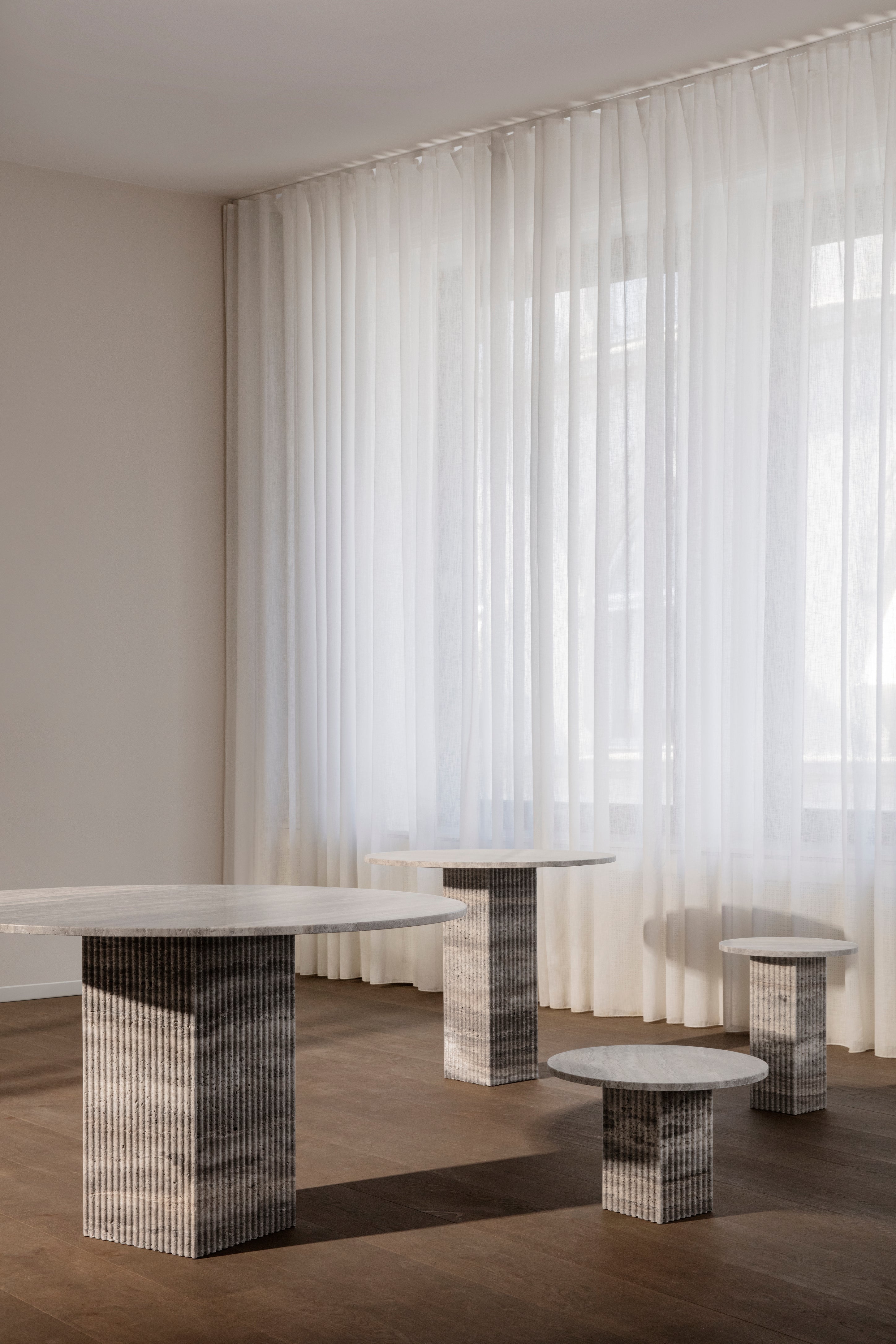 SOHO Side Table Gray Travertine