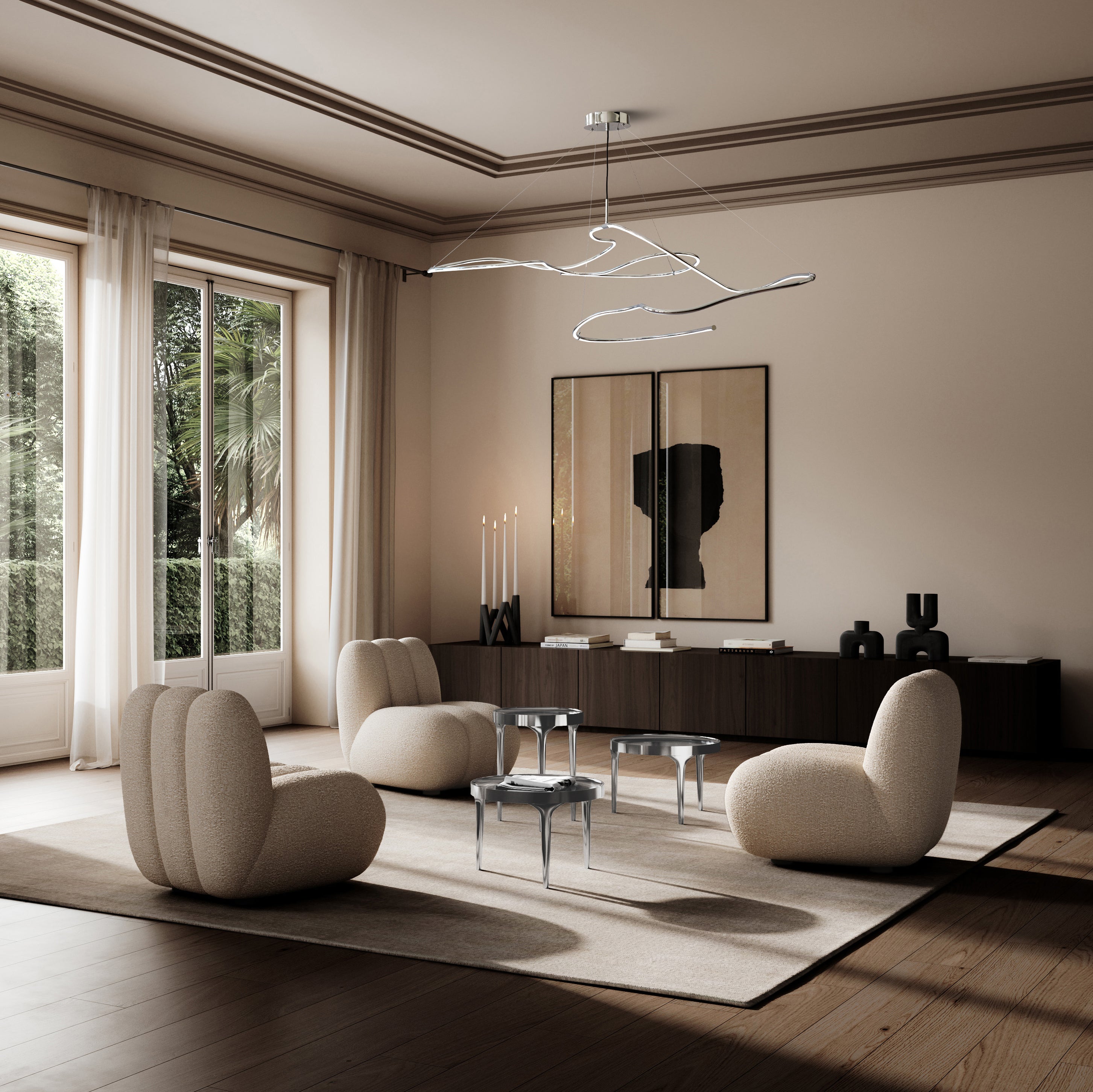 GHOST chrome chandelier