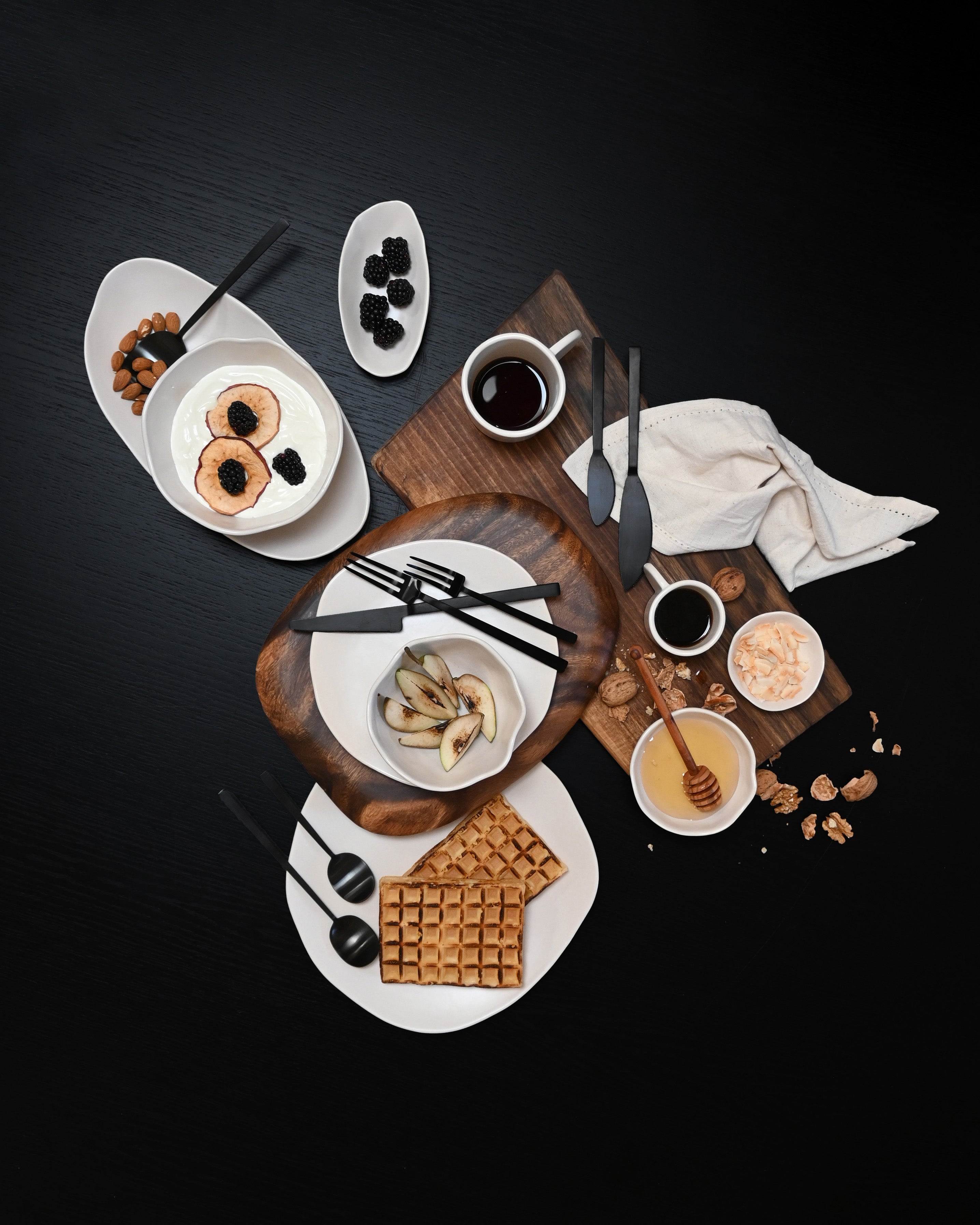 Set von Tassen NATIVE weiße Steinzeug