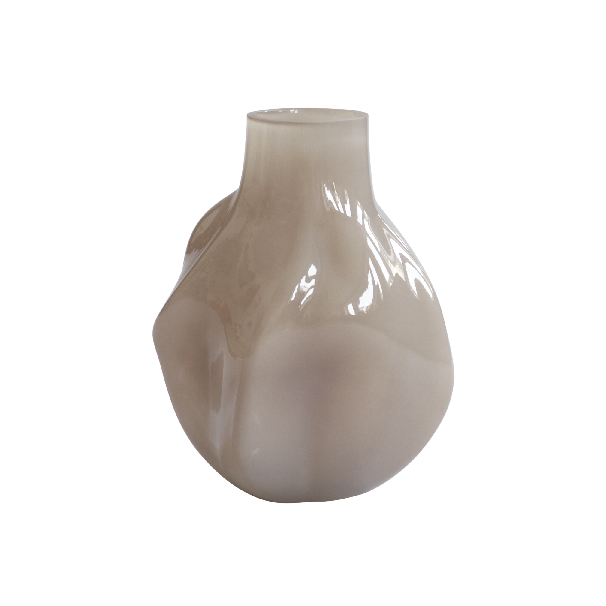 BAKKU dark beige glass vase
