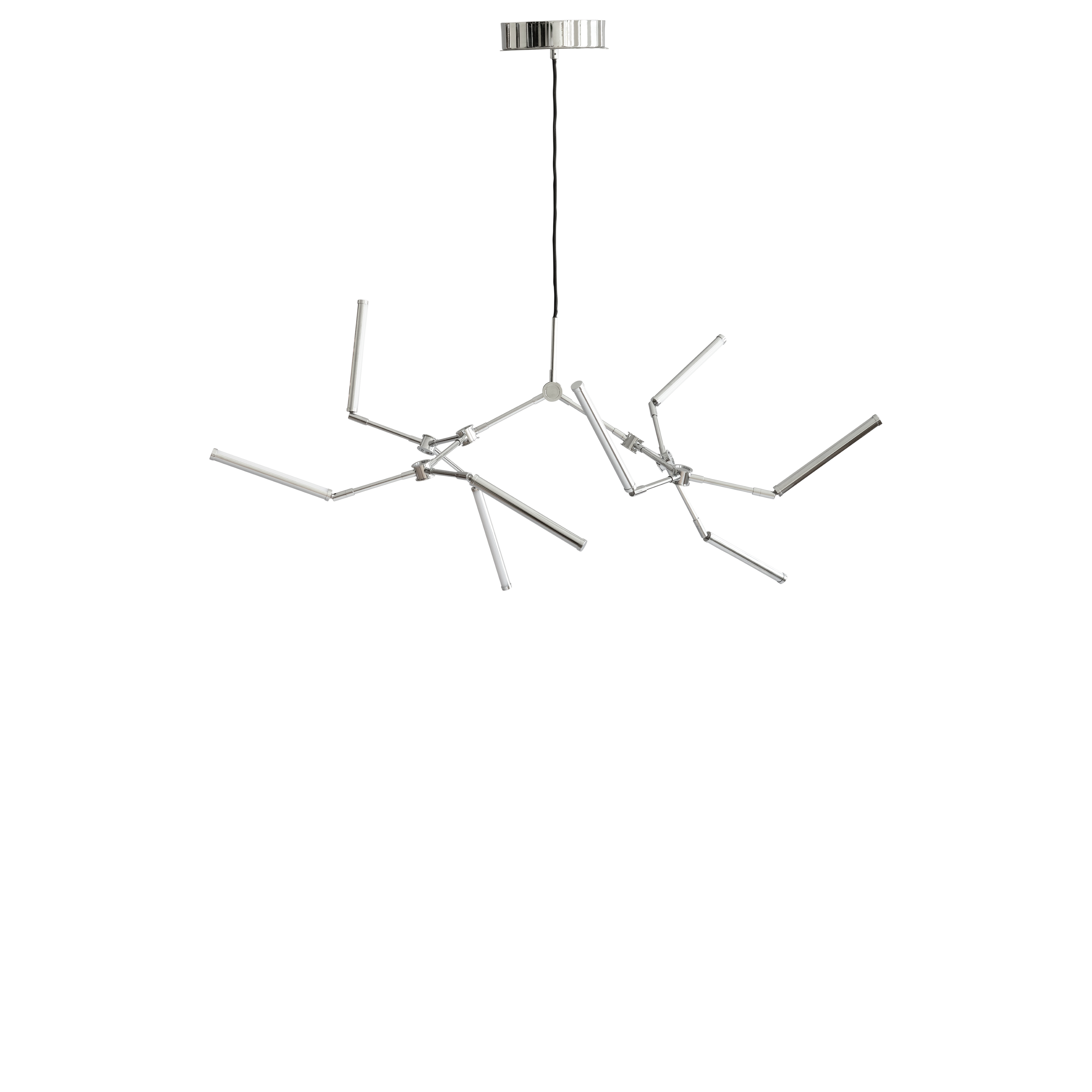 STICK chrome chandelier