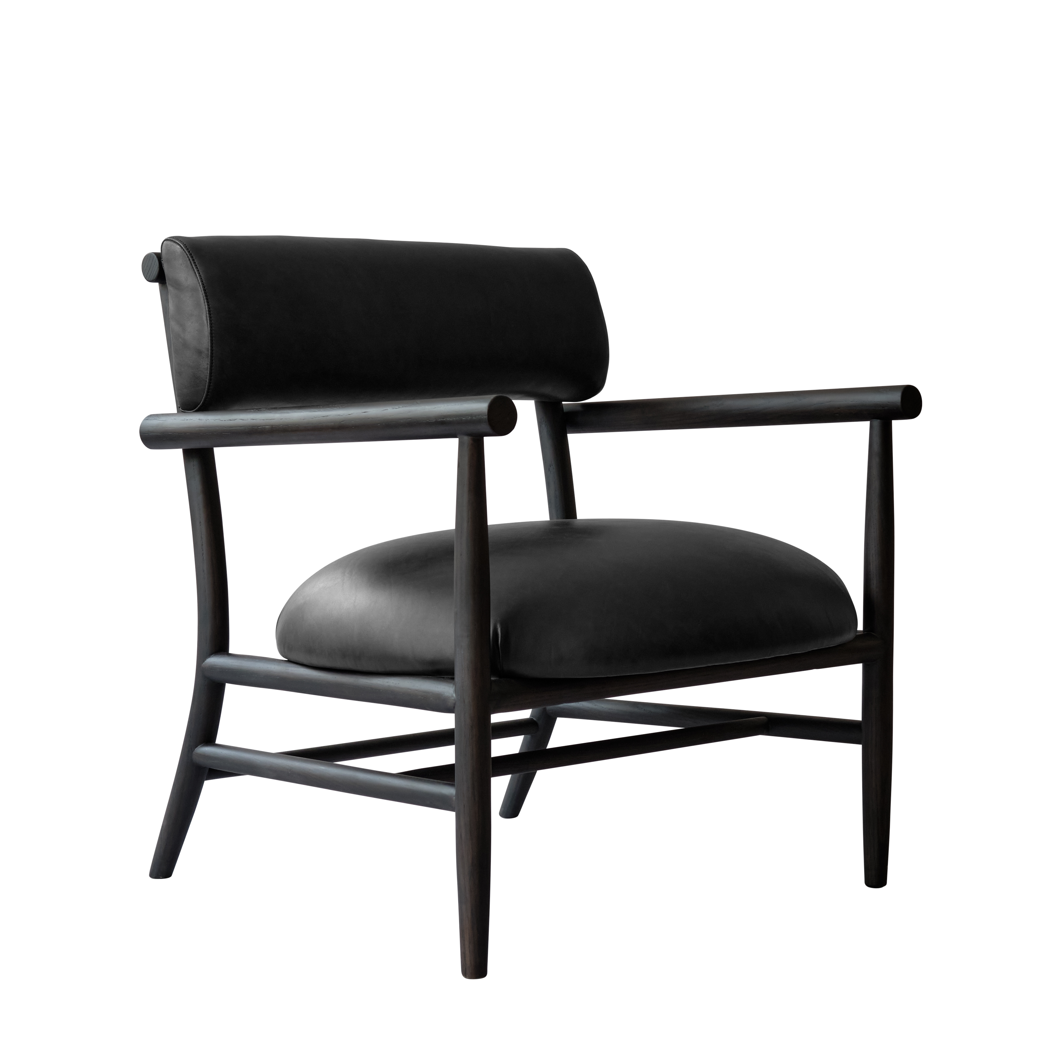 NAMA Armchair black aniline leather