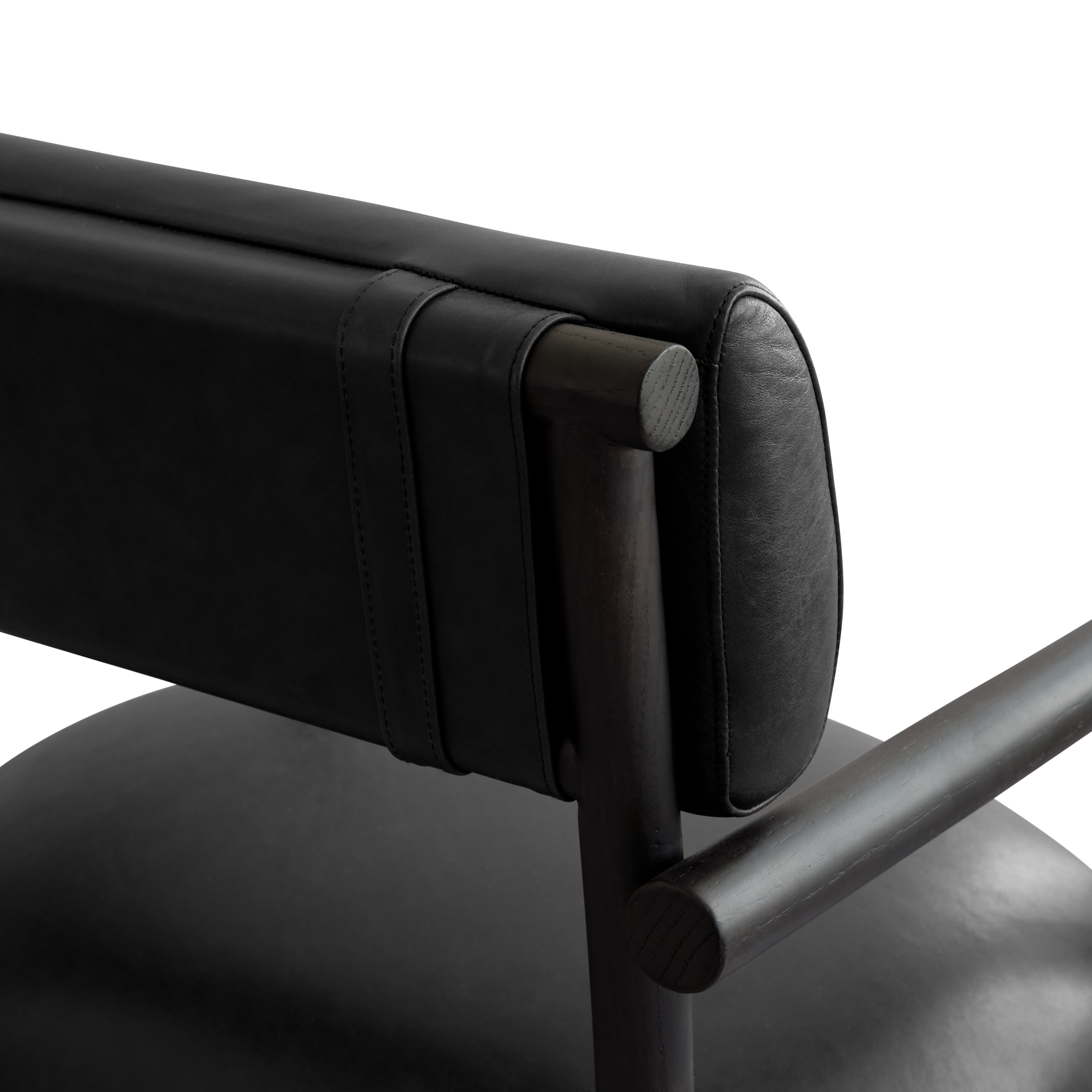 NAMA Armchair black aniline leather