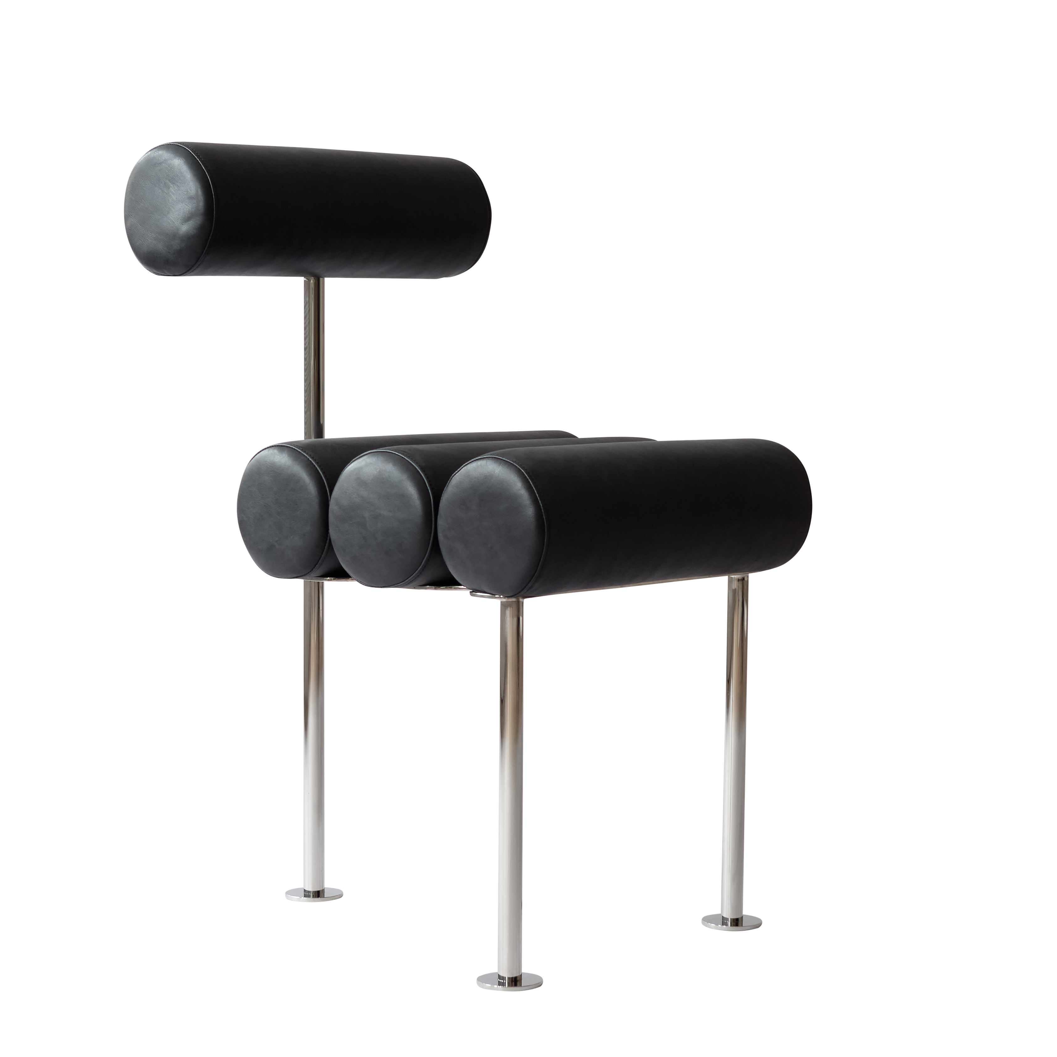 HIRO chair black with chrome base