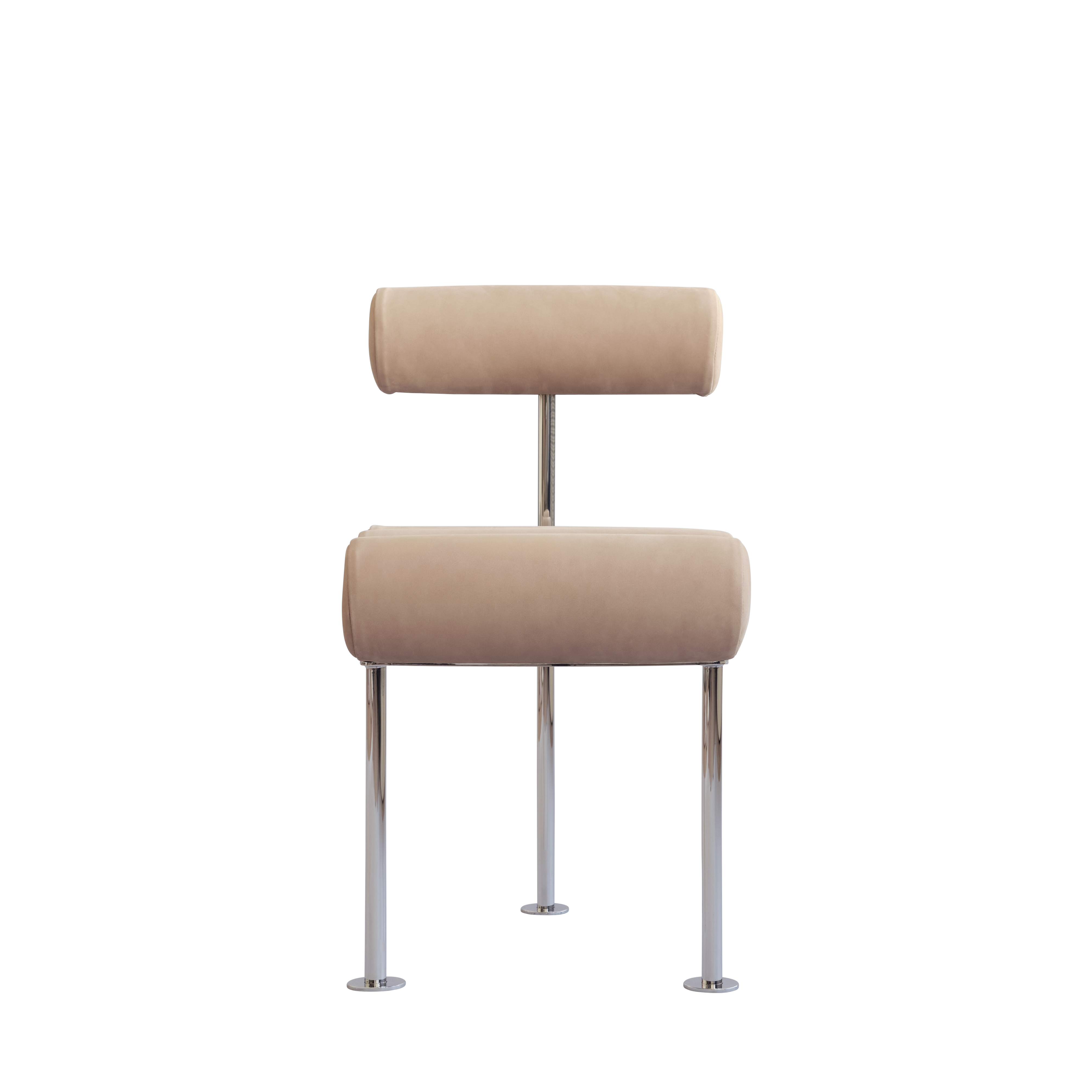 HIRO chair warm beige with chrome base