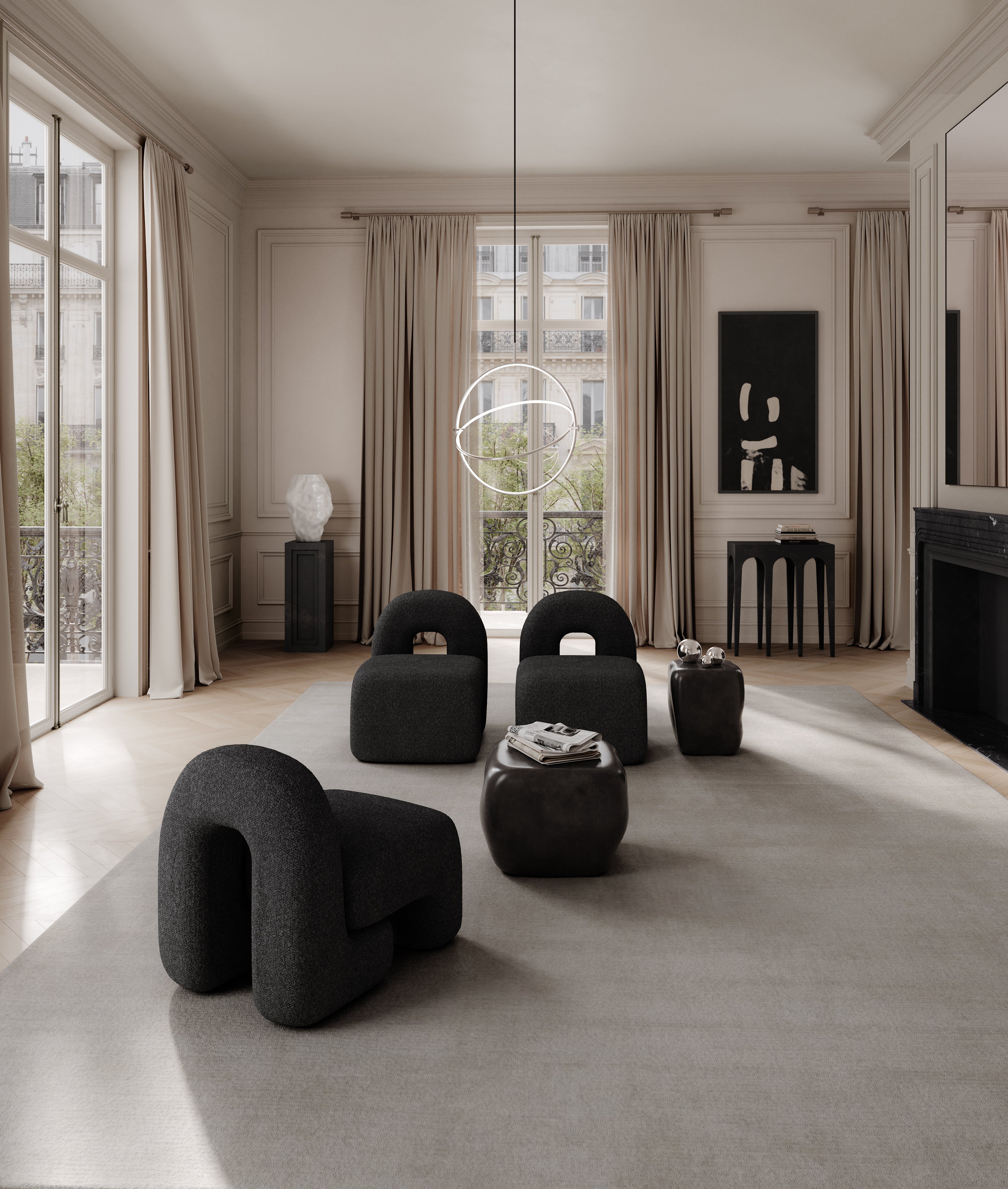 Couchtisch ISHI schwarze Keramik