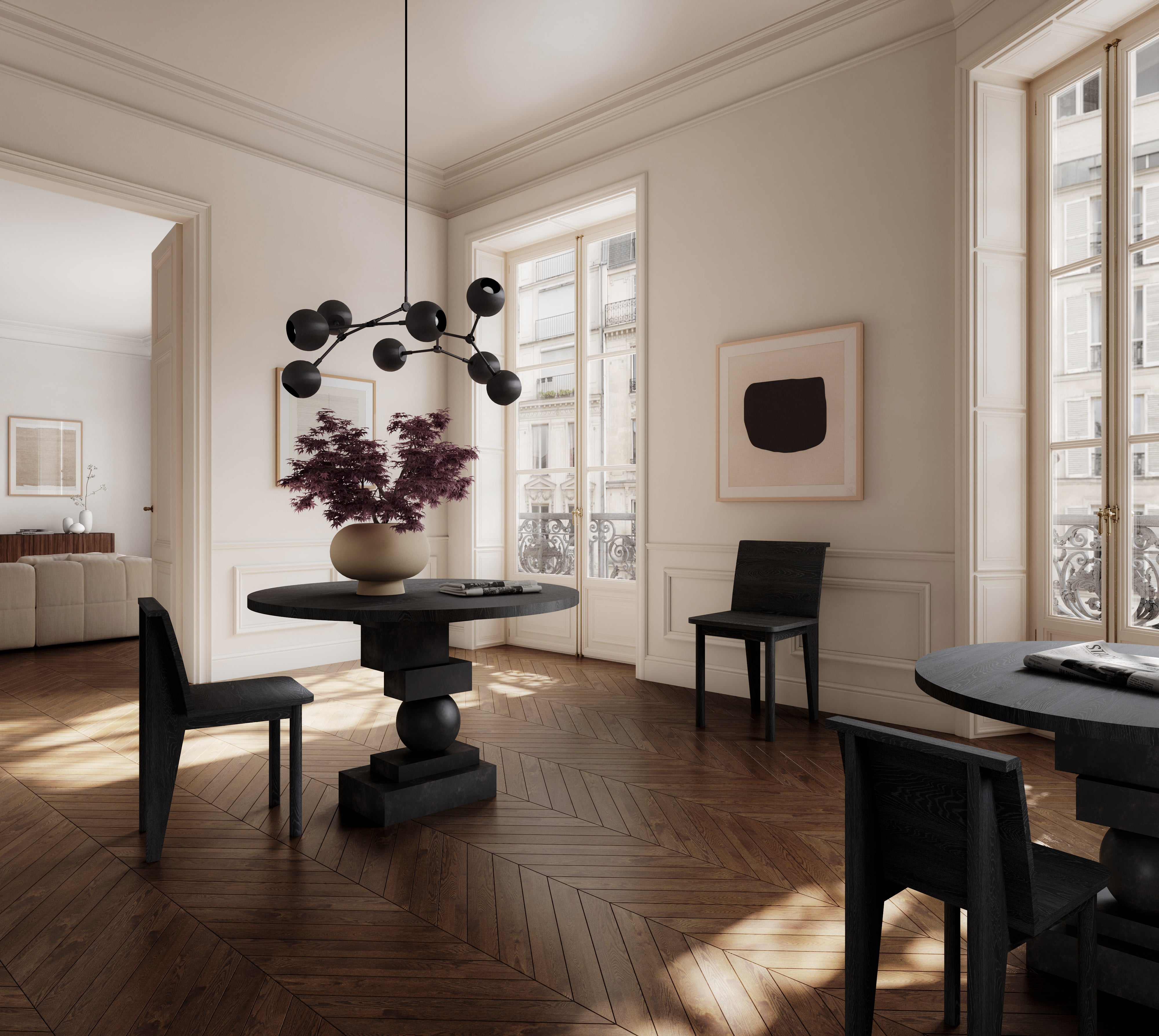 Stuhl BRUTUS SLIM czarny dąb