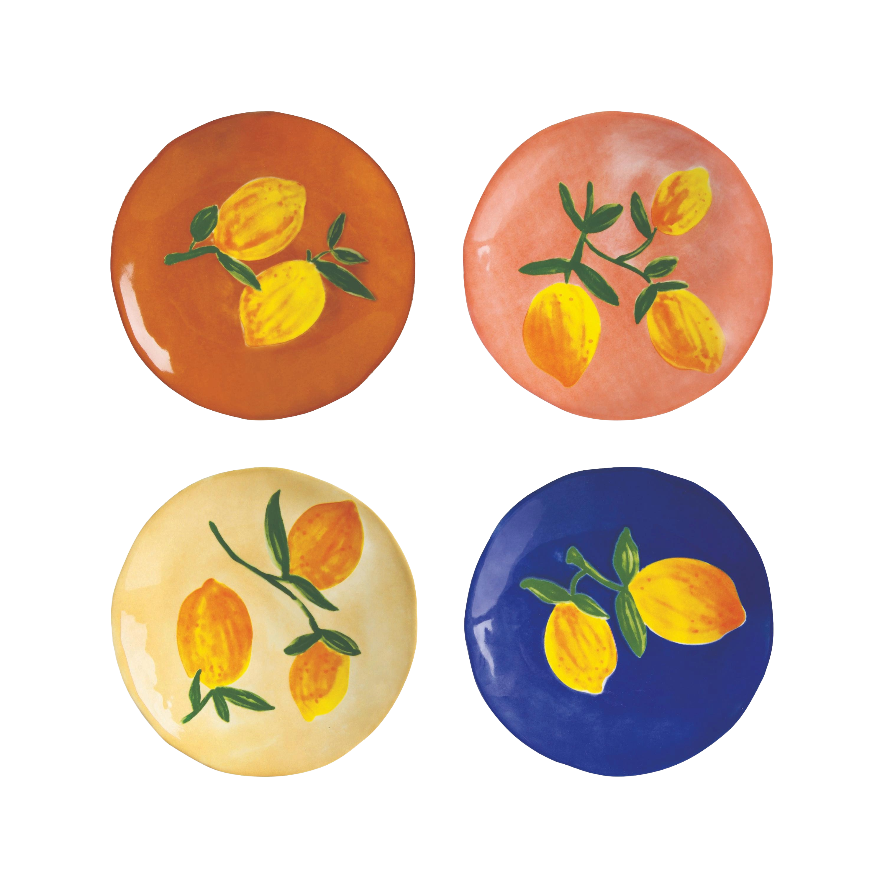 LEMON FULL Colorful Stoneware Plate Set