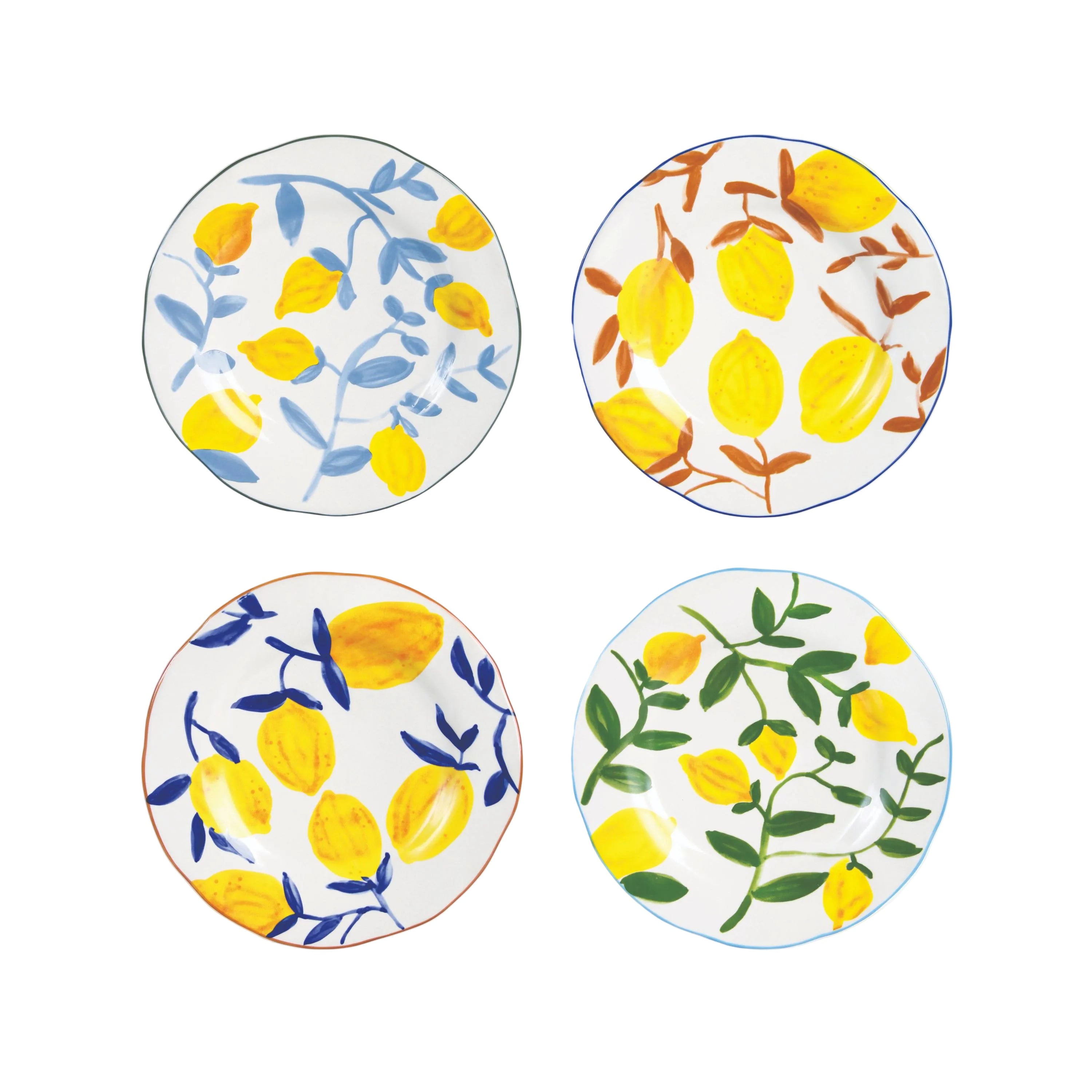 Set aus Untertassen LEMON TWIG farbige Keramik
