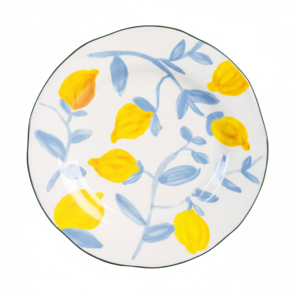 Set aus Untertassen LEMON TWIG farbige Keramik