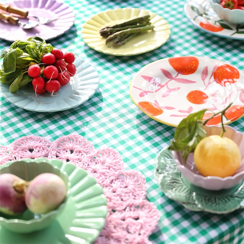 Set aus ORANGE TWIG Untertassen aus buntem Steinzeug