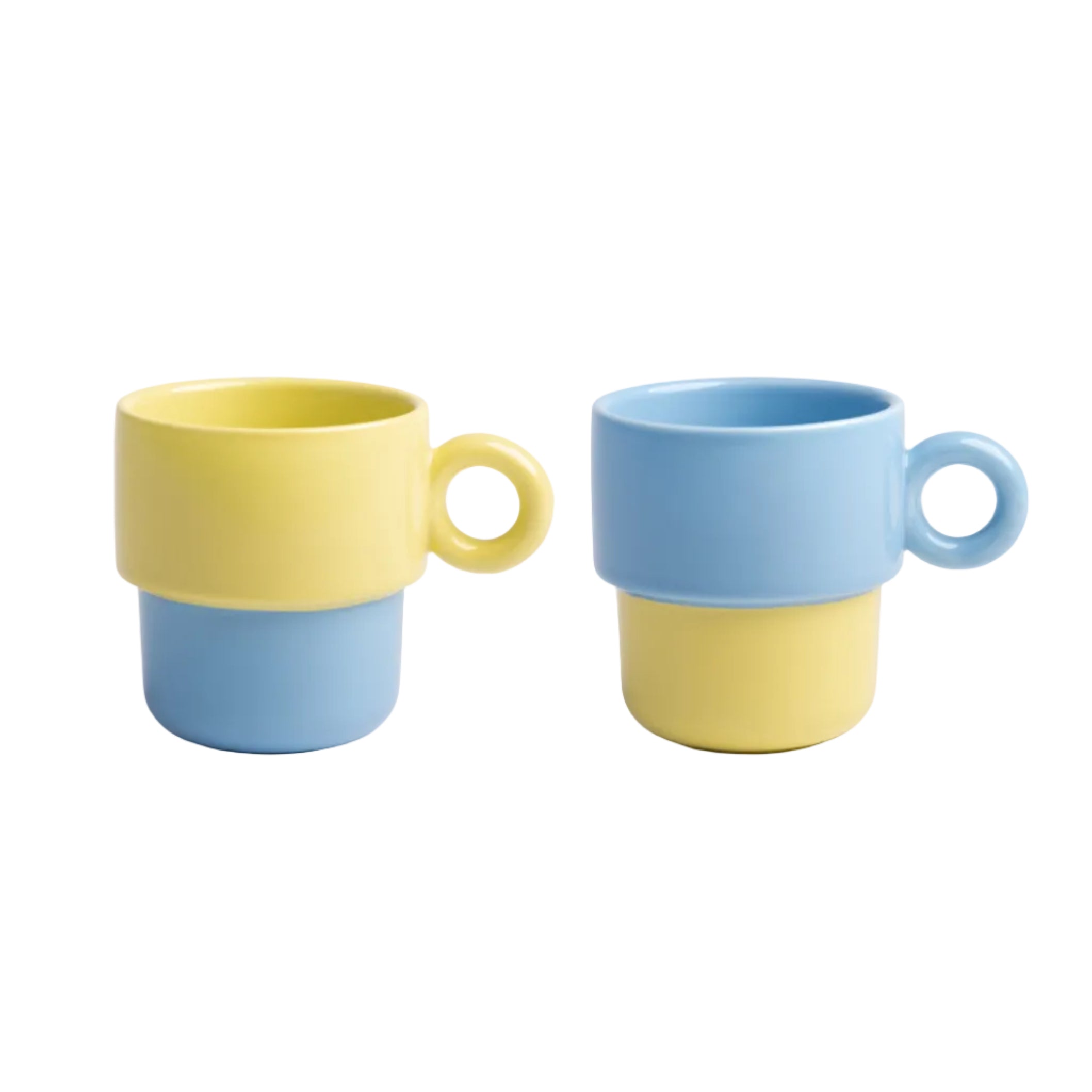 Set von Tassen CHIQUITO blau-gelb