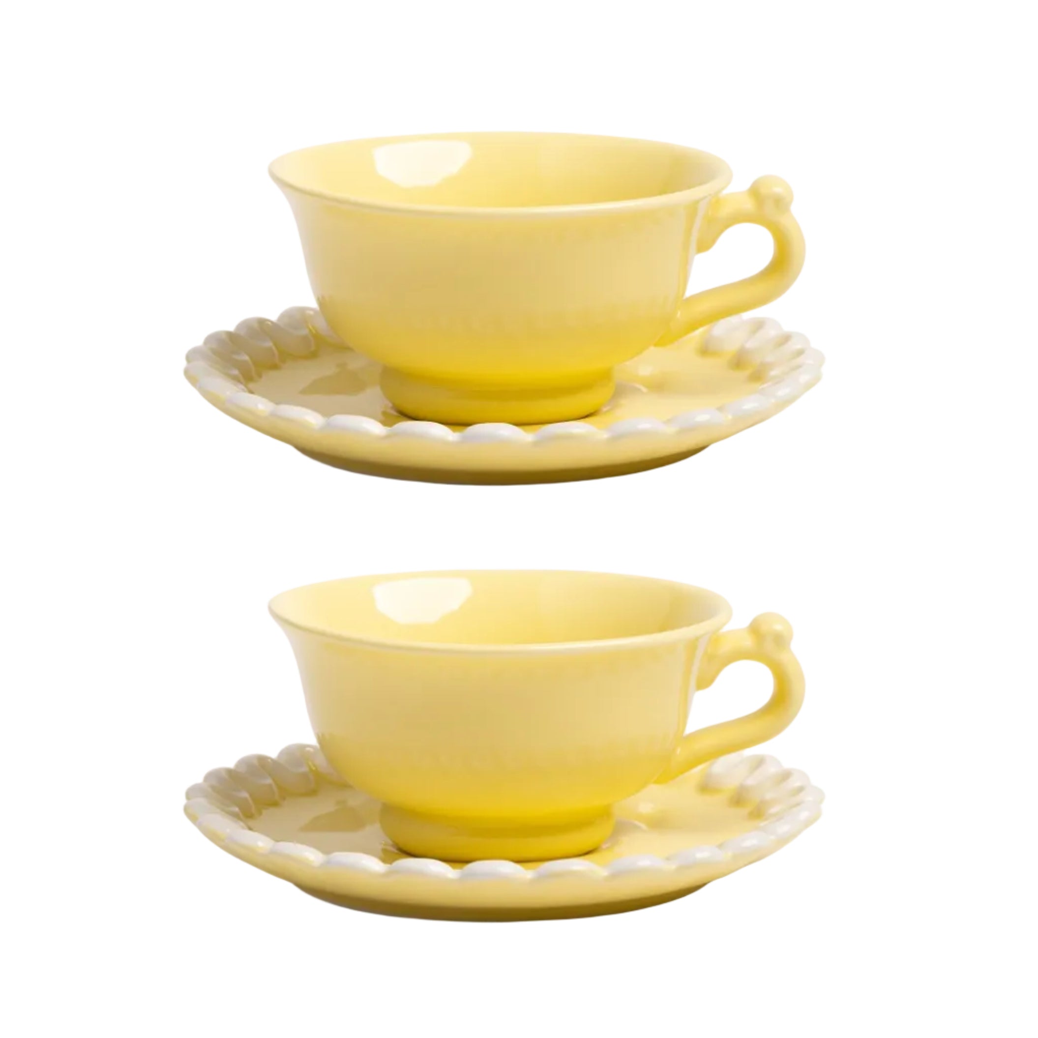 Set of cups with saucer WHIP yellow