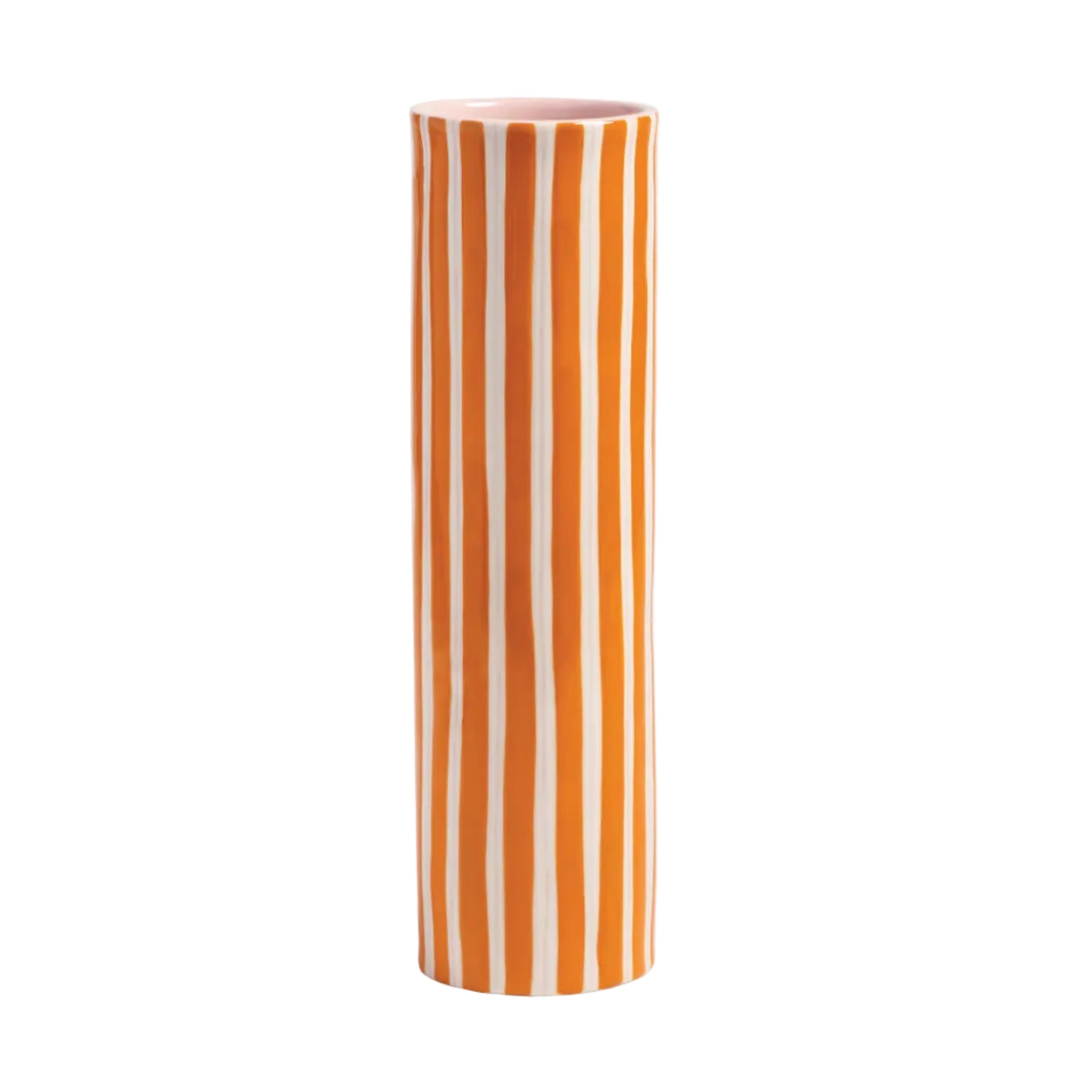 RAY vase orange with white and pink