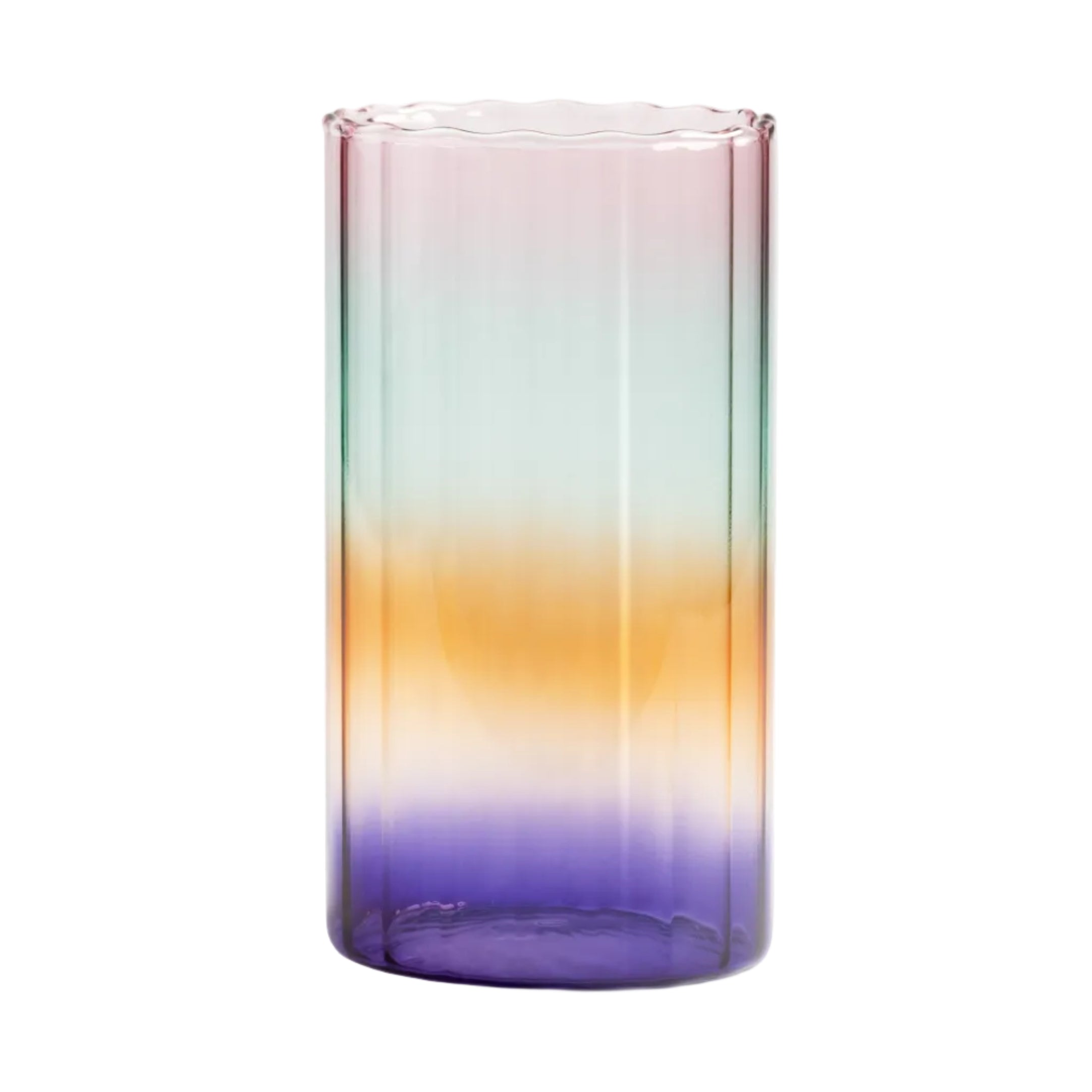 GRADIENT EVENING Vase in Purple-Orange Glass