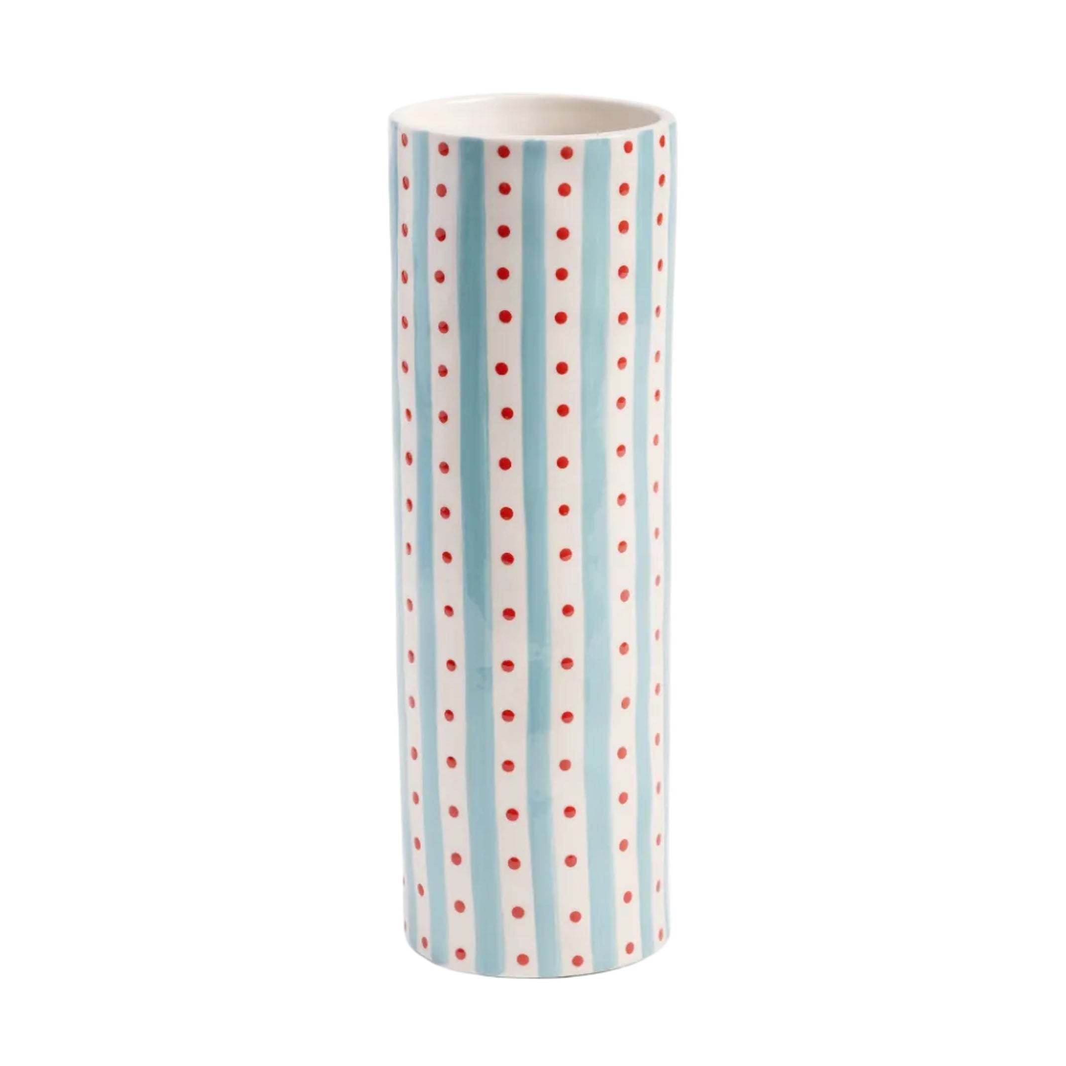 Vase CLASH DOT weiß mit Blau und Rot