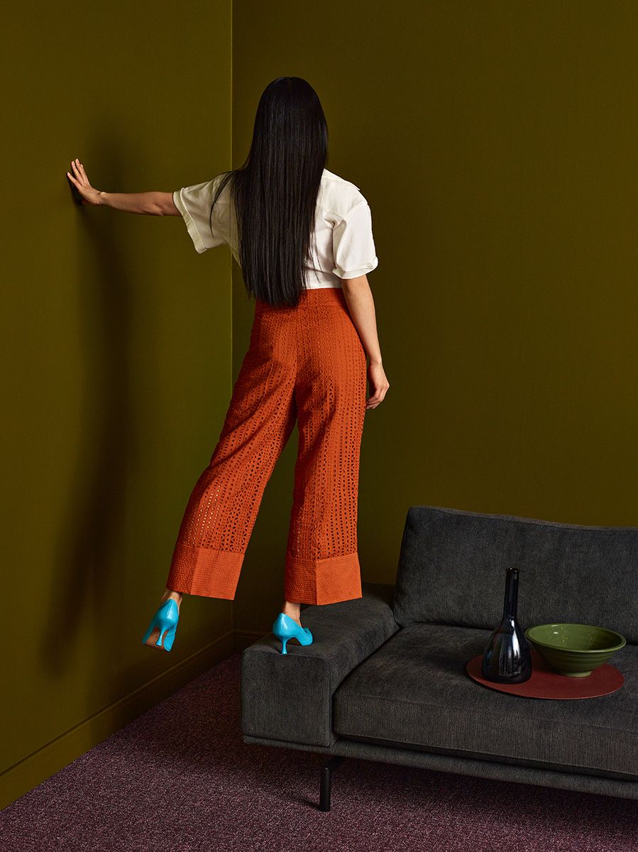 Brixton Upholstered Left-Handed 5-Seater Corner Sofa with Black Base