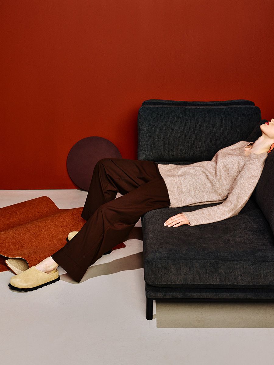 Brixton Upholstered Left-Handed 5-Seater Corner Sofa with Black Base