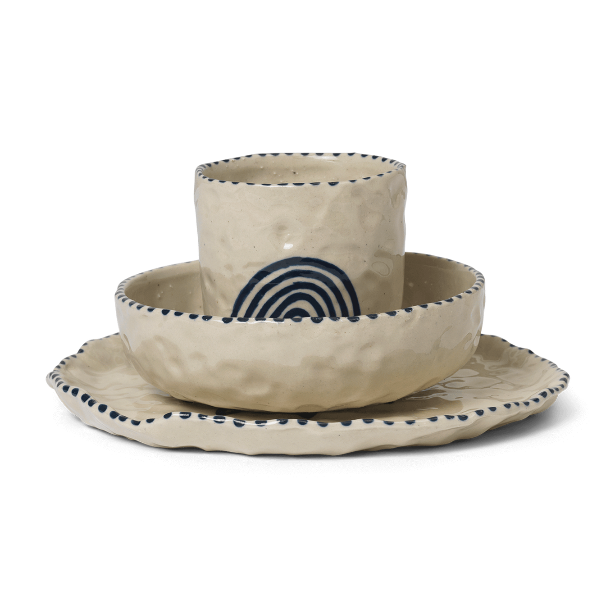 Zestaw naczyń dziecięcych NAIVE ciemnoniebieski – ferm LIVING