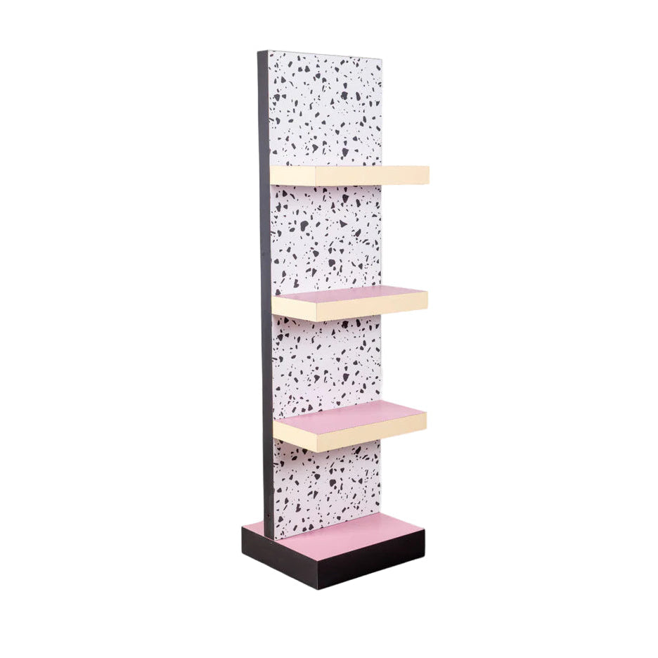 Regał SUPERSHELF TERRAZZO biały z żółtym i różowym