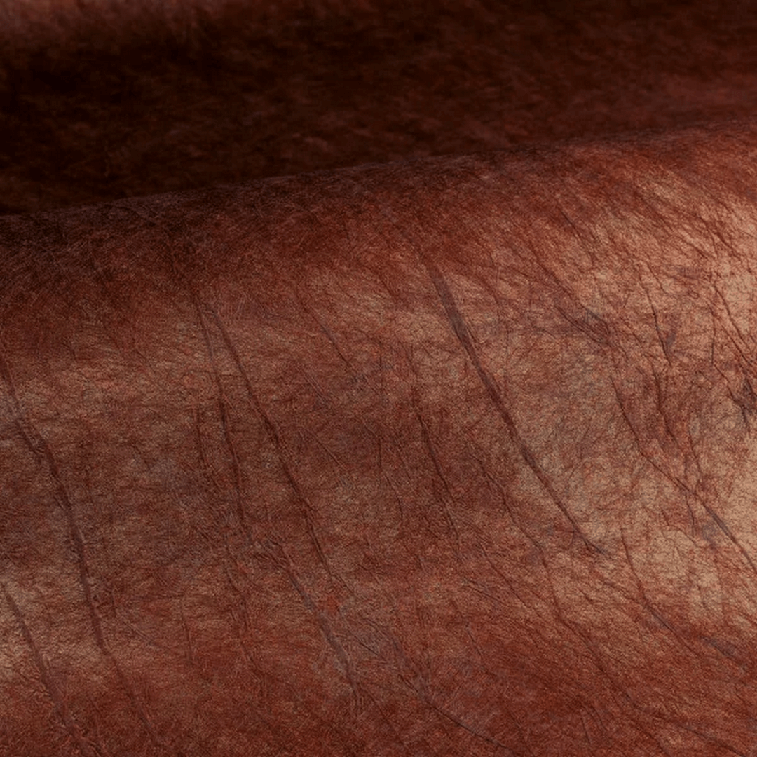 Strukturierte, metallische Textiltapete mit Falten OXEA - SIENNE BRULÉ CUIVRÉ rostrot