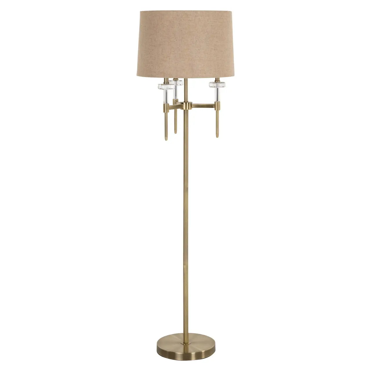 Lampa podłogowa JOSIE beżowy klosz ze złotą podstawą
