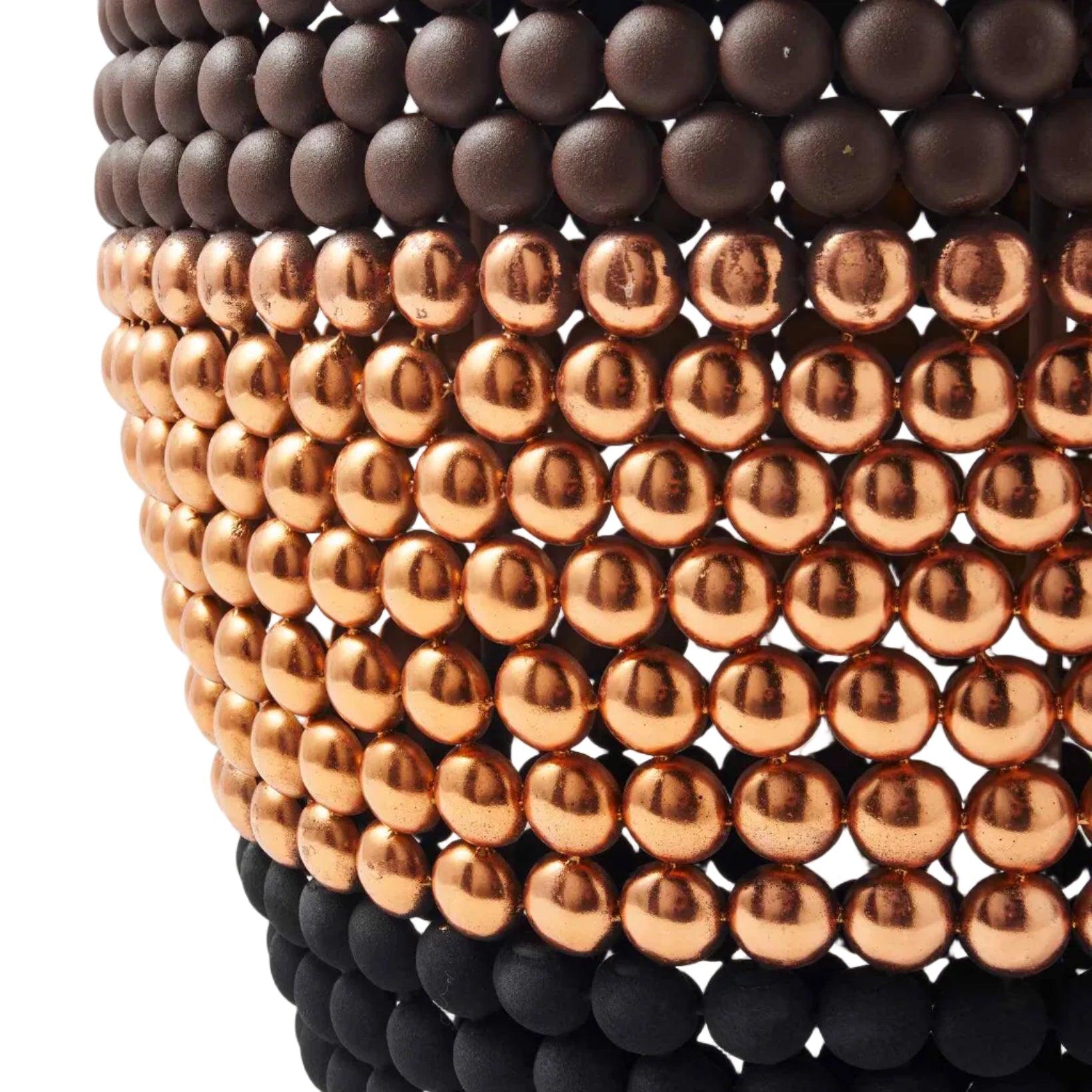 Hocker DOT braun mit Kupfer und Schwarz