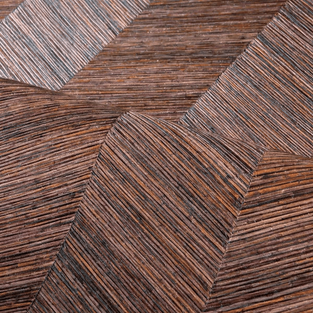 Tapeta ze wzorem jodełki OCOTEA - CÈDRE ROUGE brunatny