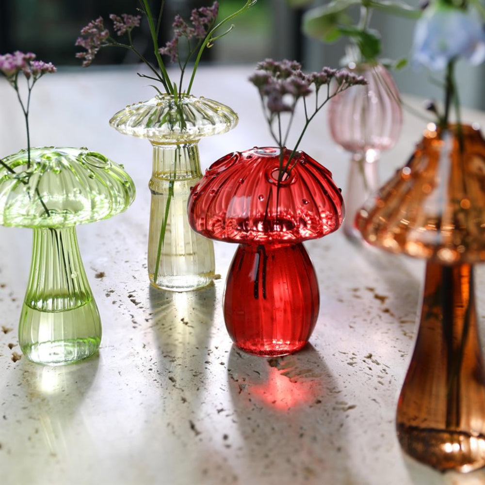 Vasen-Set MUSHROOM farbiges Glas