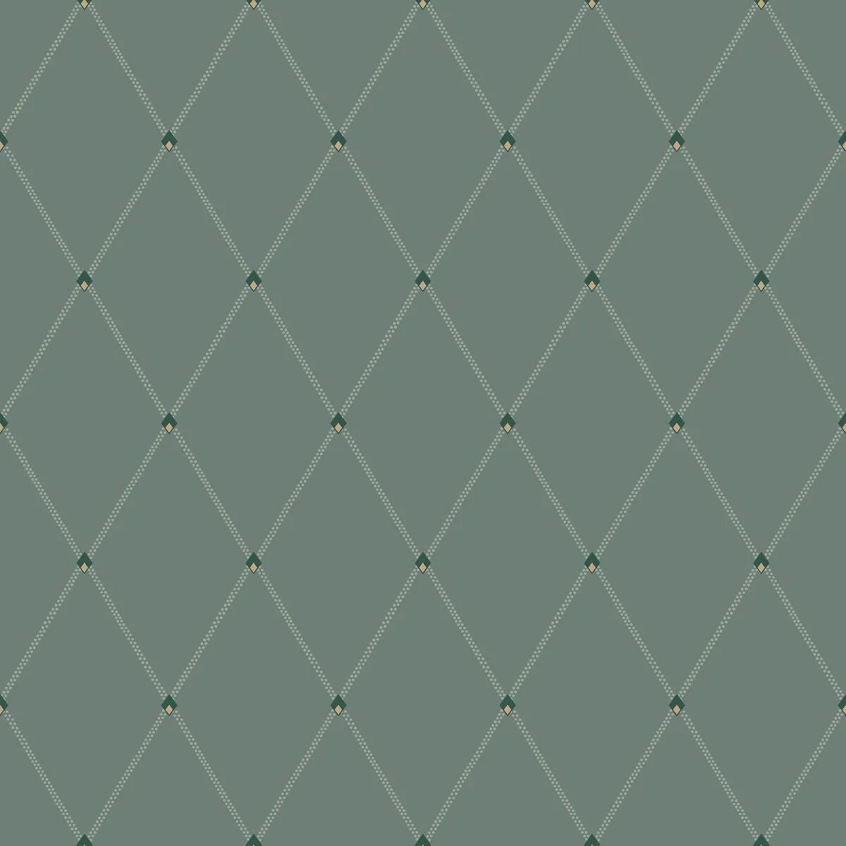 Tapeta z motywem geometrycznym FREDRIK ciemny zielony