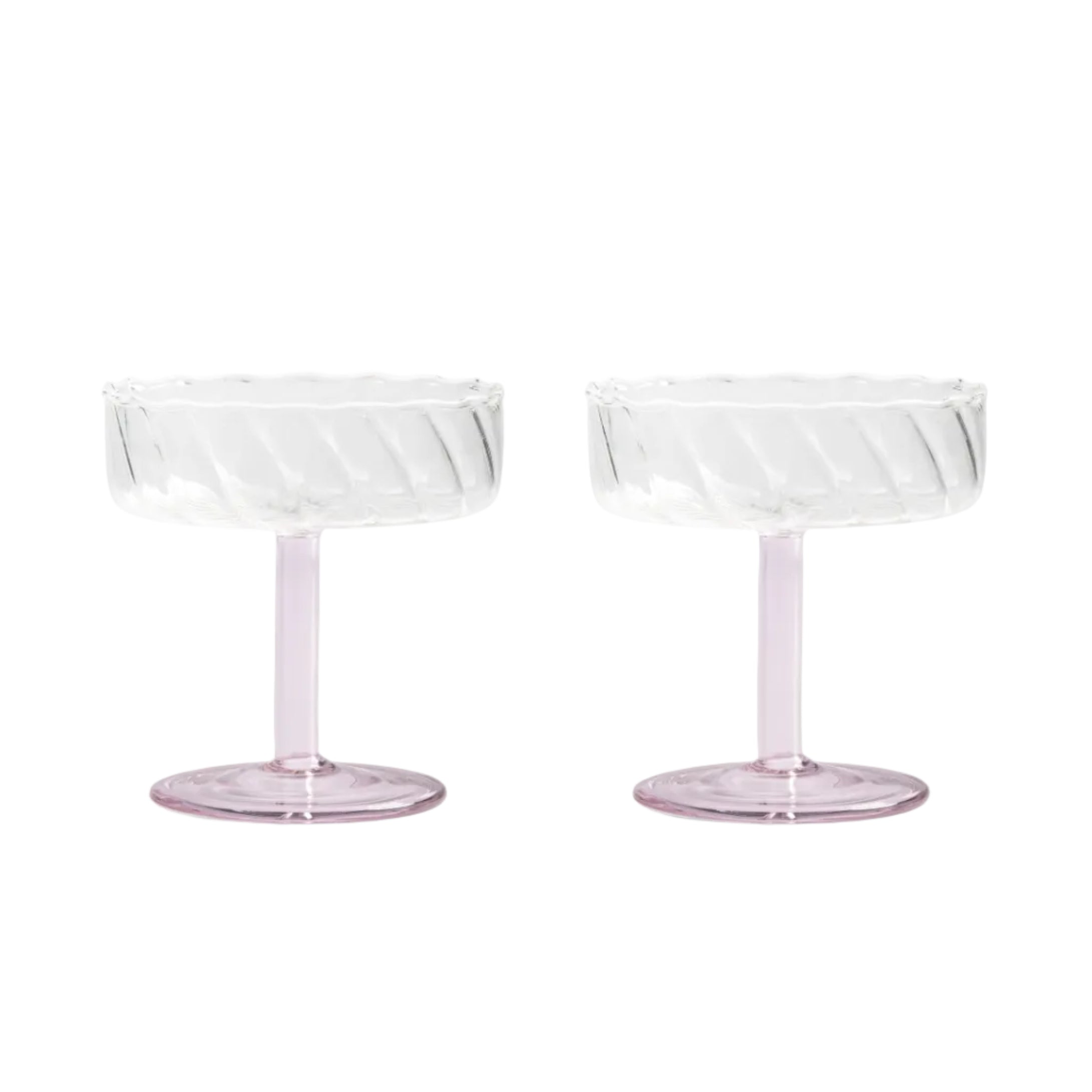 Set of Glass Goblets TWIRL Pink