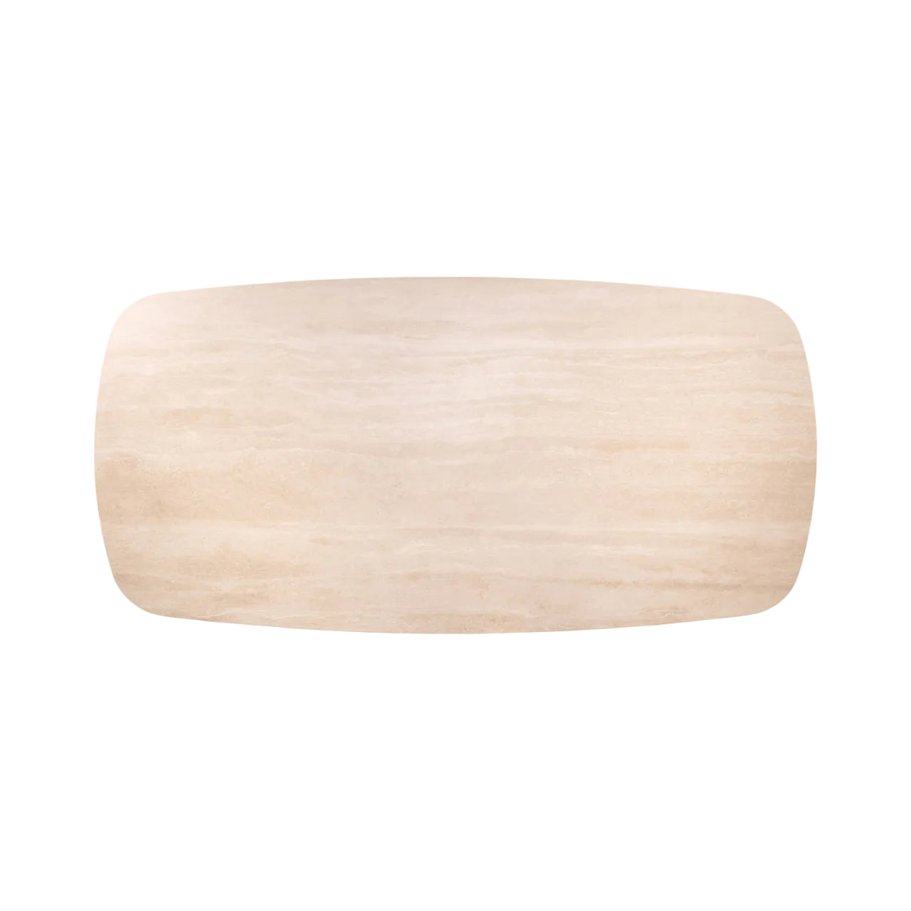Ovaler Tisch RITZ beige Keramik mit Holzgestell