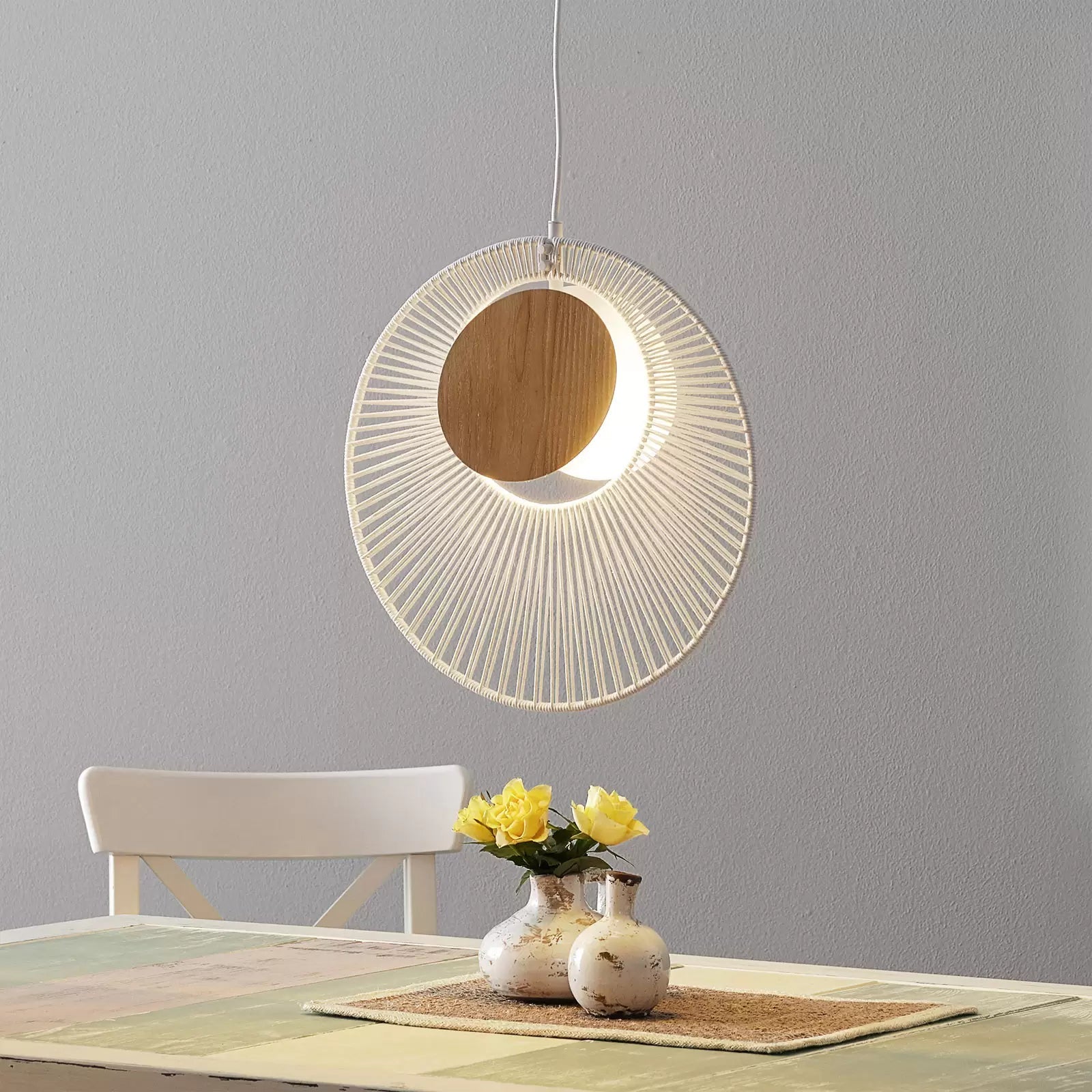 Hanging Lampe Auster weiß