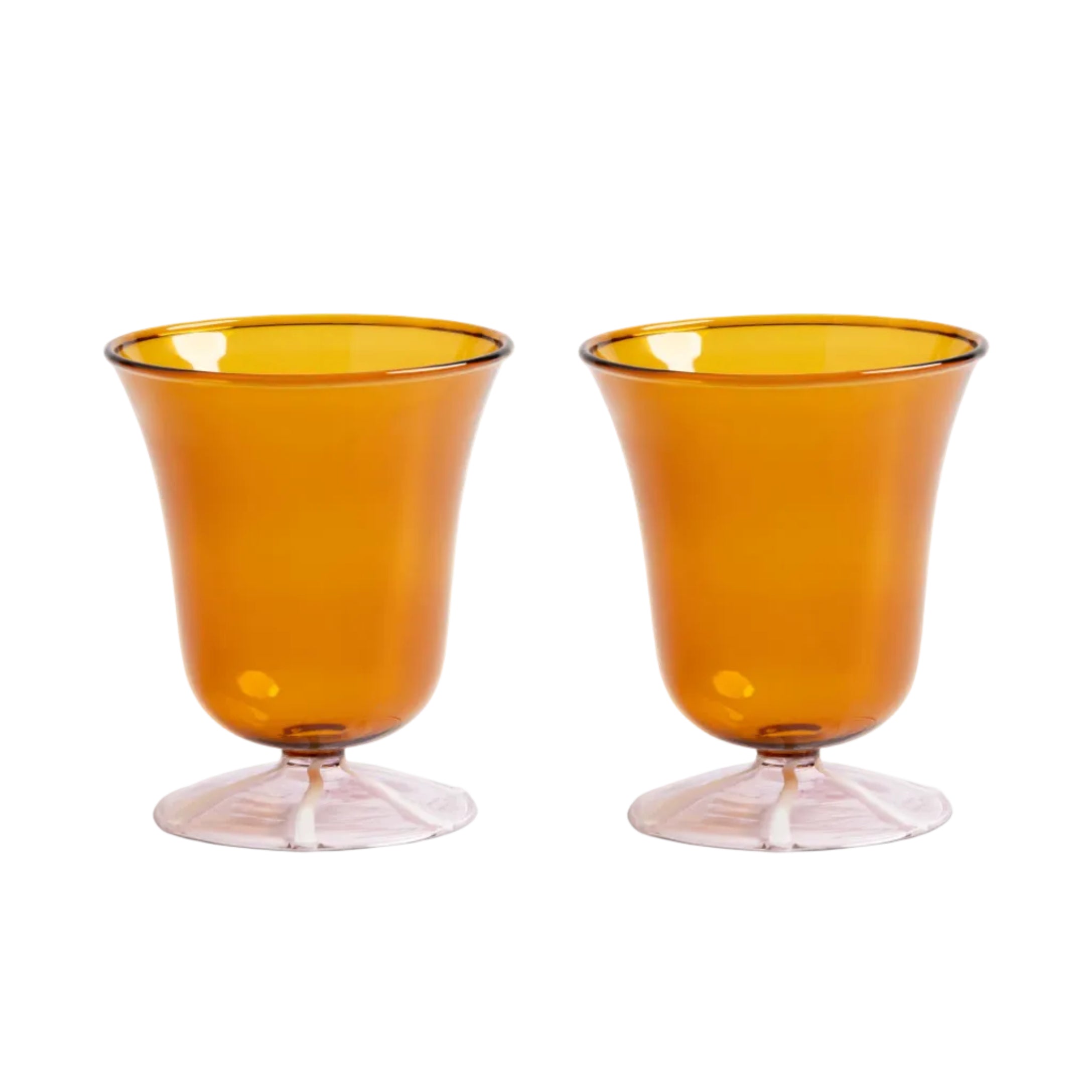 Zestaw szklanek EVE bursztynowy z różowym