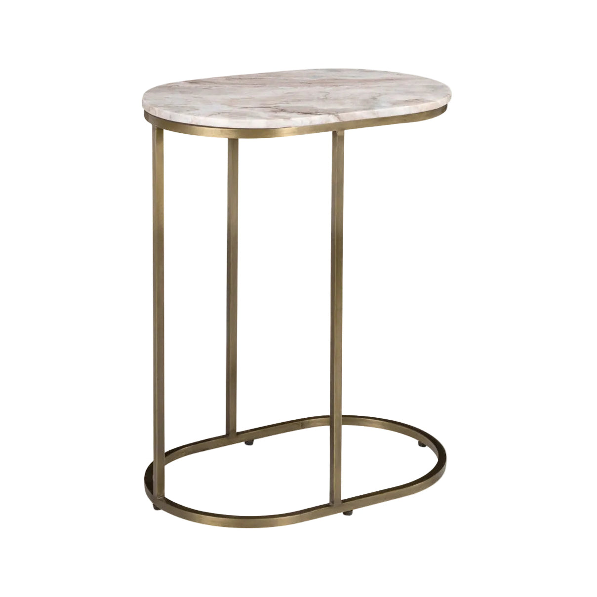 Beistelltisch BOTTEGA gold mit Marmorplatte