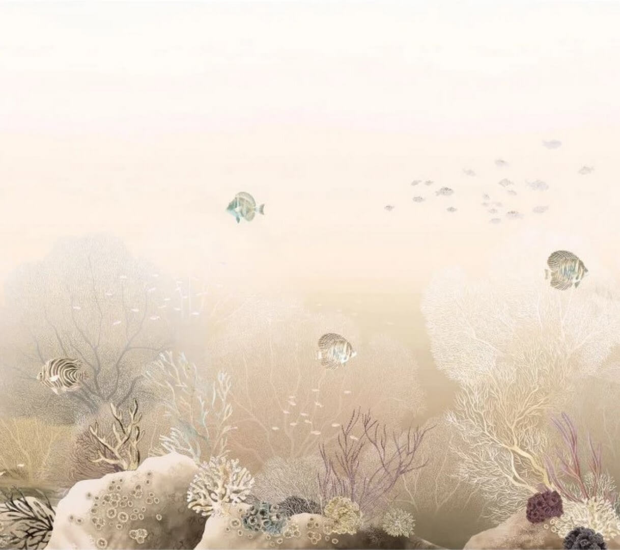 Wandbild mit maritimem Motiv POLYNESIE - GRÈGE beige