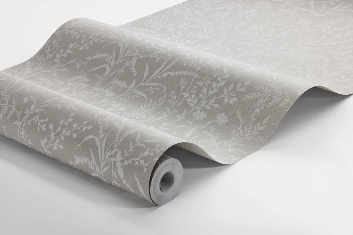 Non-woven paper wallpaper with a floral pattern FLORIAN brown