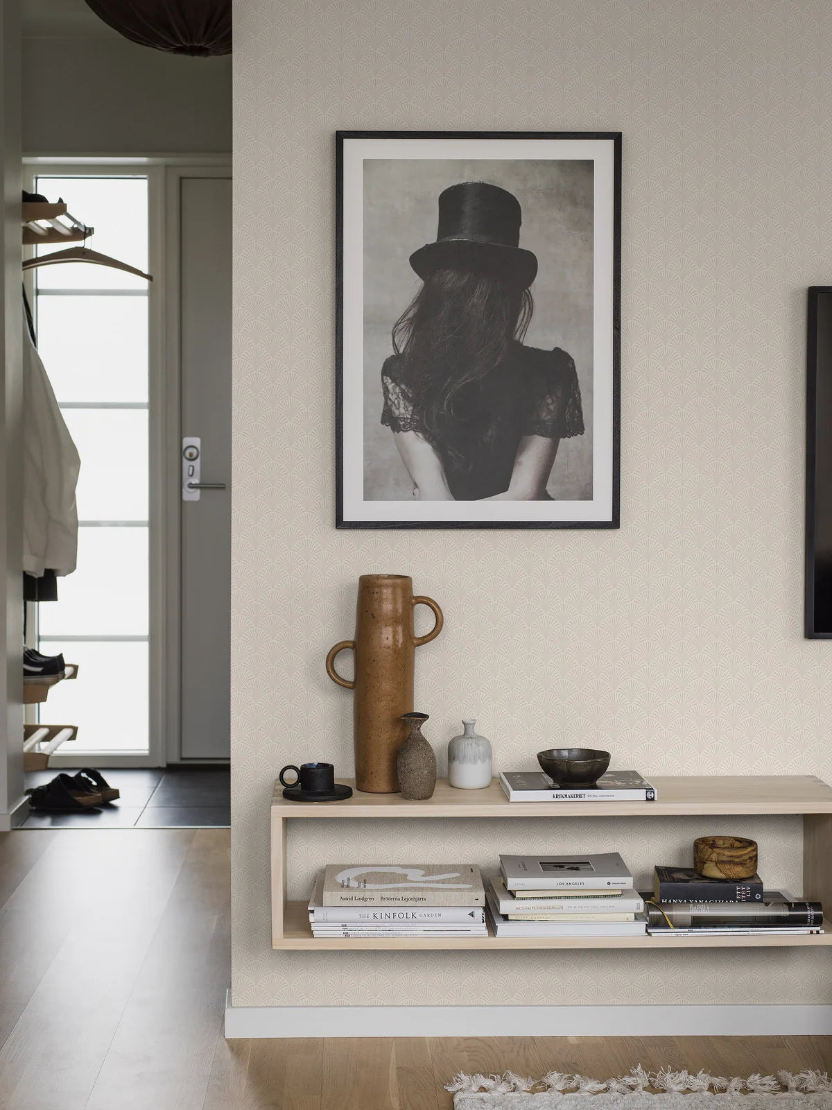 Tapeta flizelinowa papierowa z geometrycznym wzorem SAMIRA beżowy