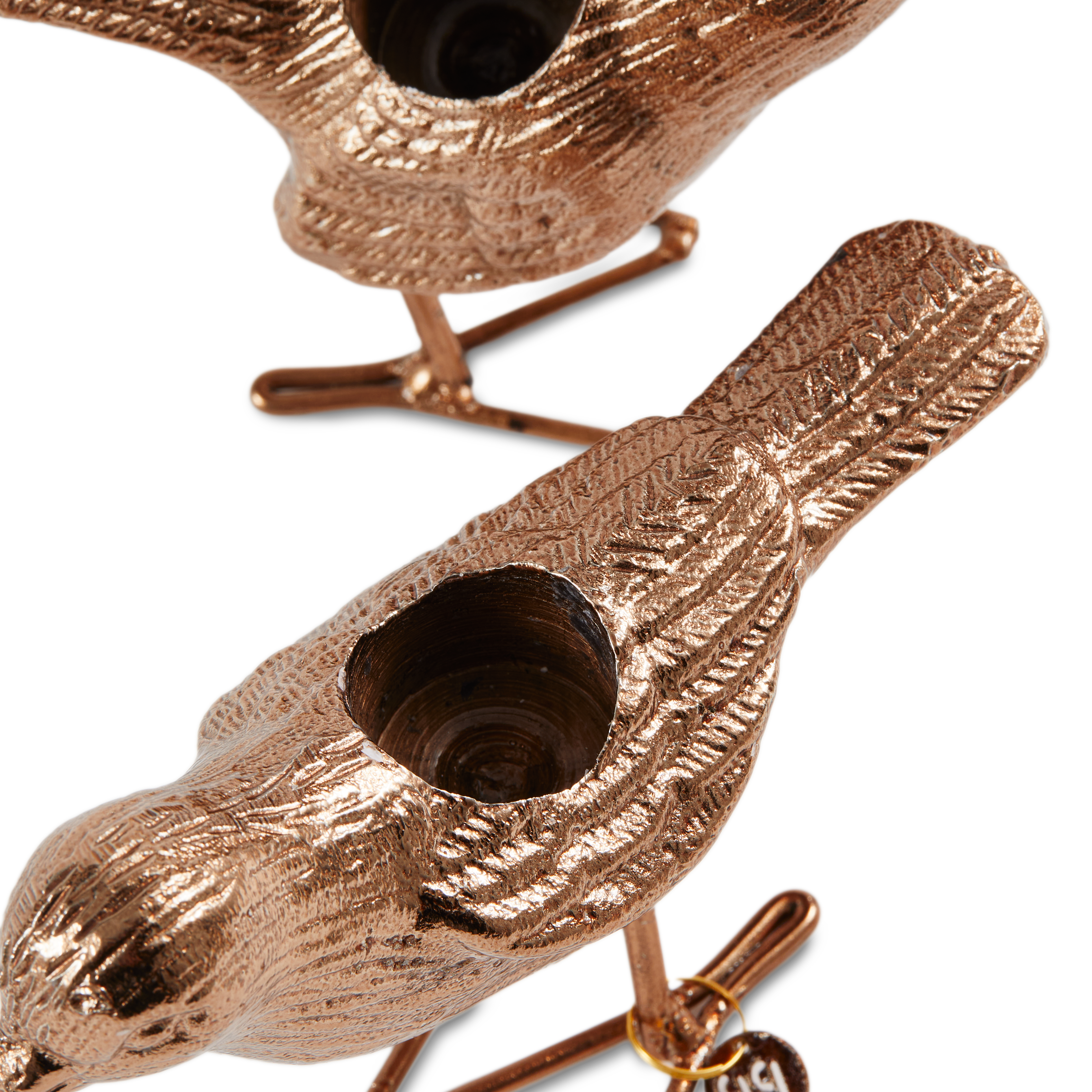 Świeczniki FLOCK OF BIRDS jasnoróżowy złoty