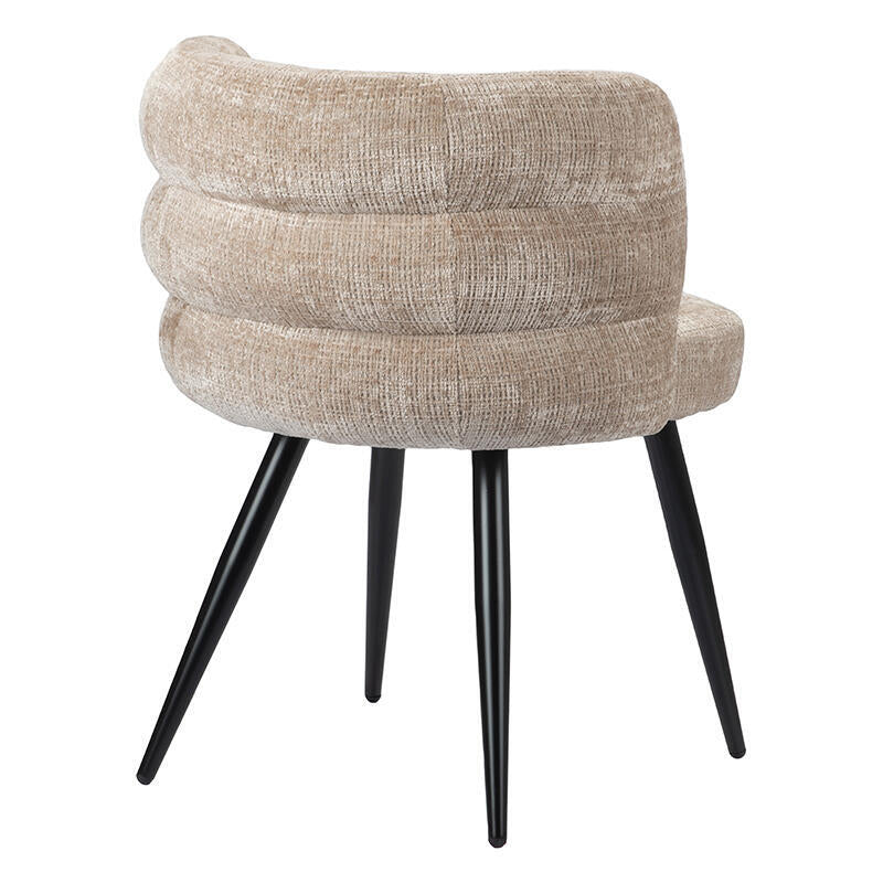 Stuhl CLOUD creme-beige mit schwarzem Gestell