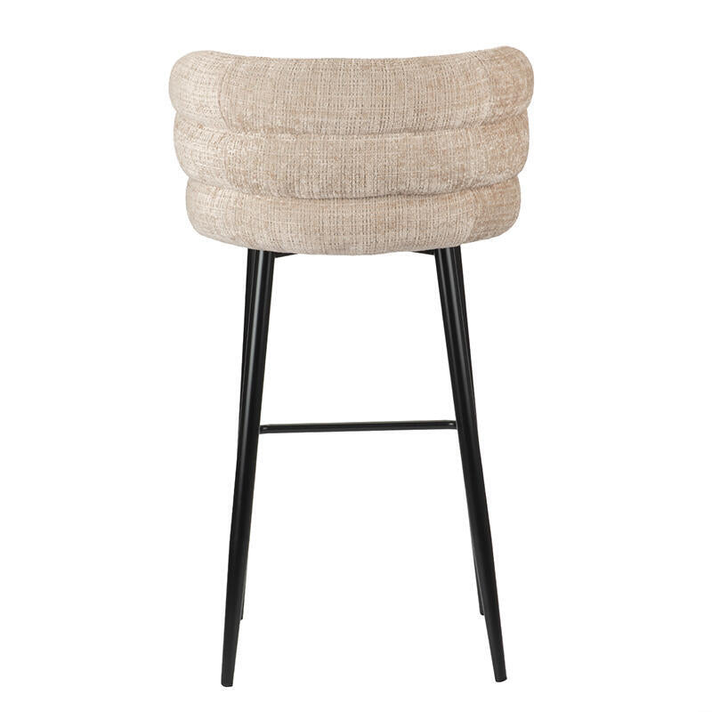 CLOUD Cream Beige Stool with Black Base