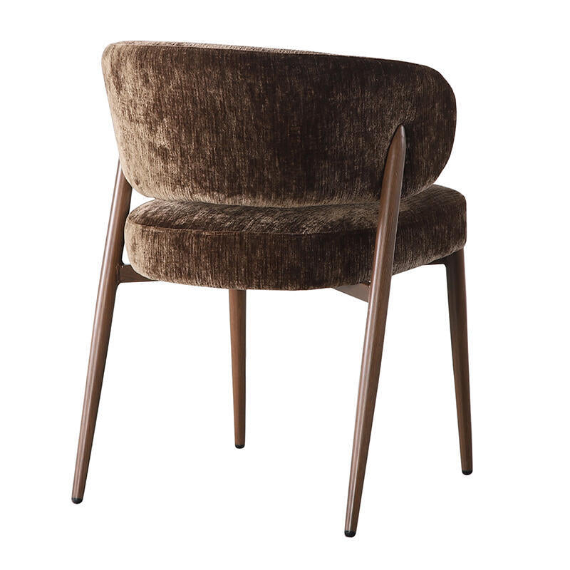 FUJI Chair in Brown with Dark Wooden Base