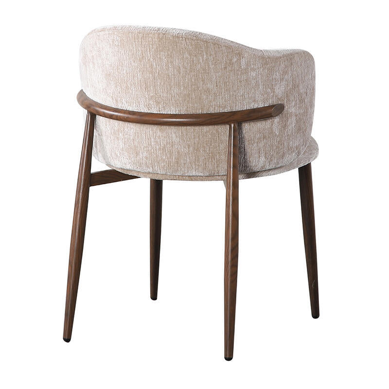 OSAKA Chair in Beige with Dark Wooden Base