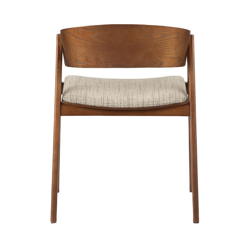 Sessel EDO beige mit dunklem Holzgestell