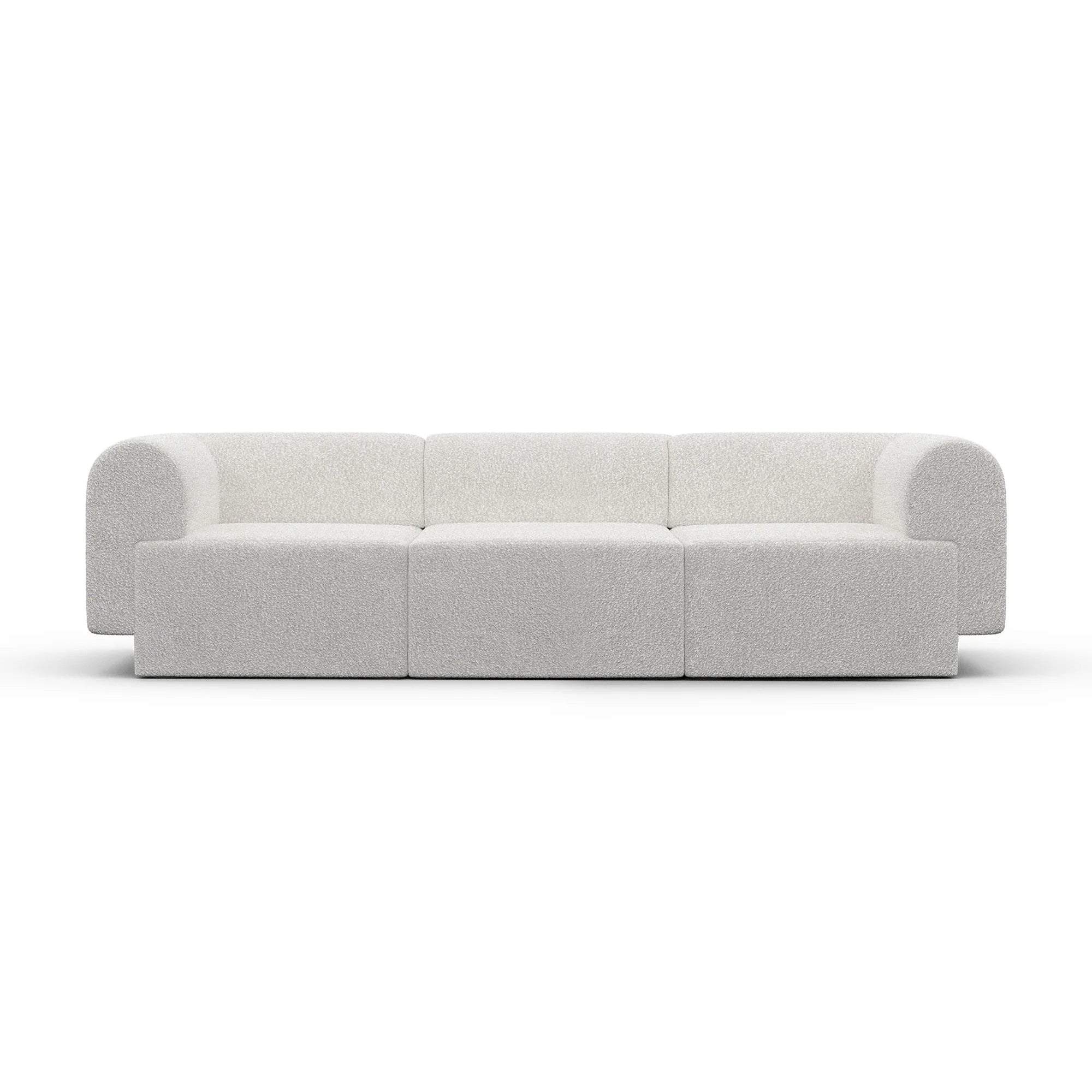3-Seater Sofa TORI White Bouclé