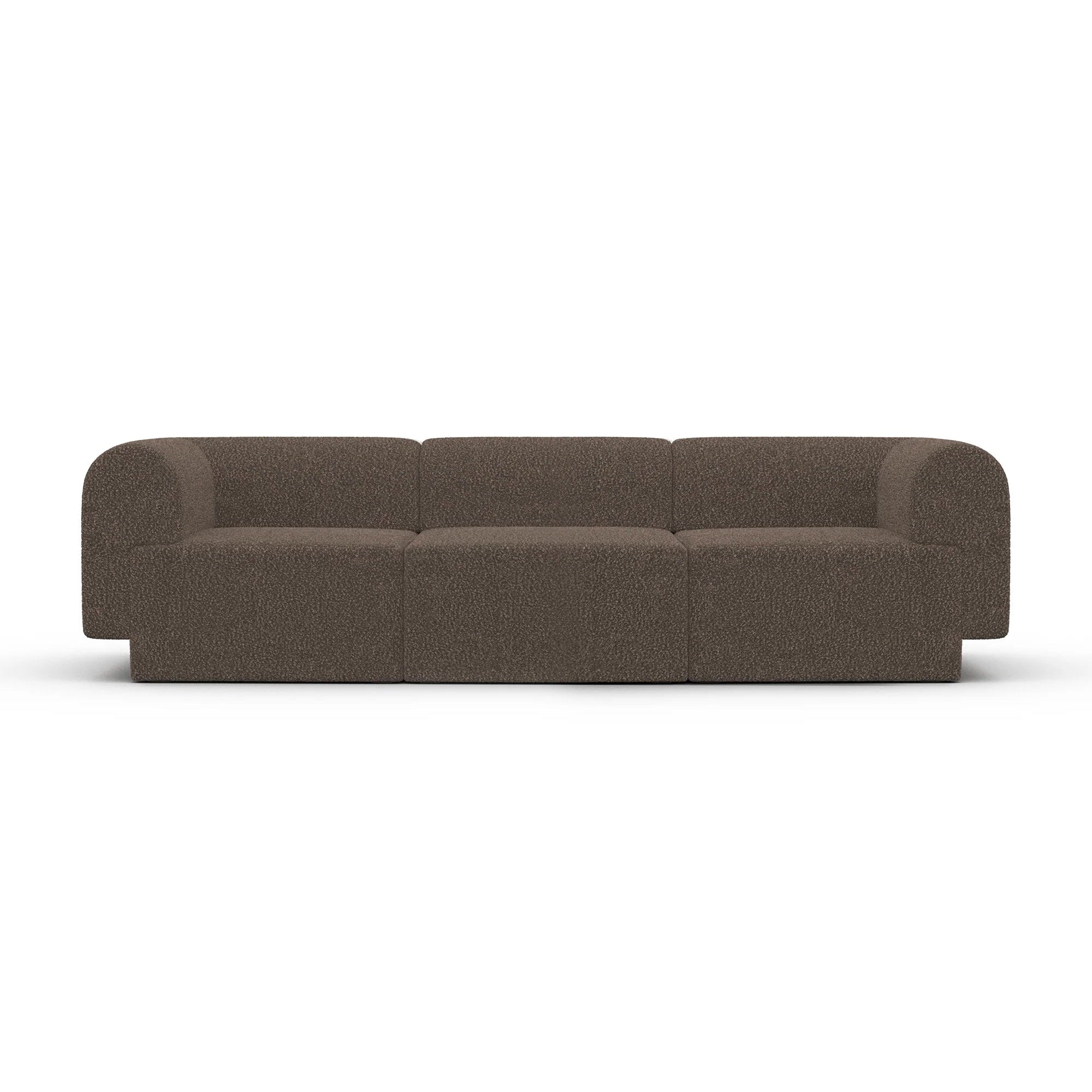 3-Seater Sofa TORI Brown Bouclé