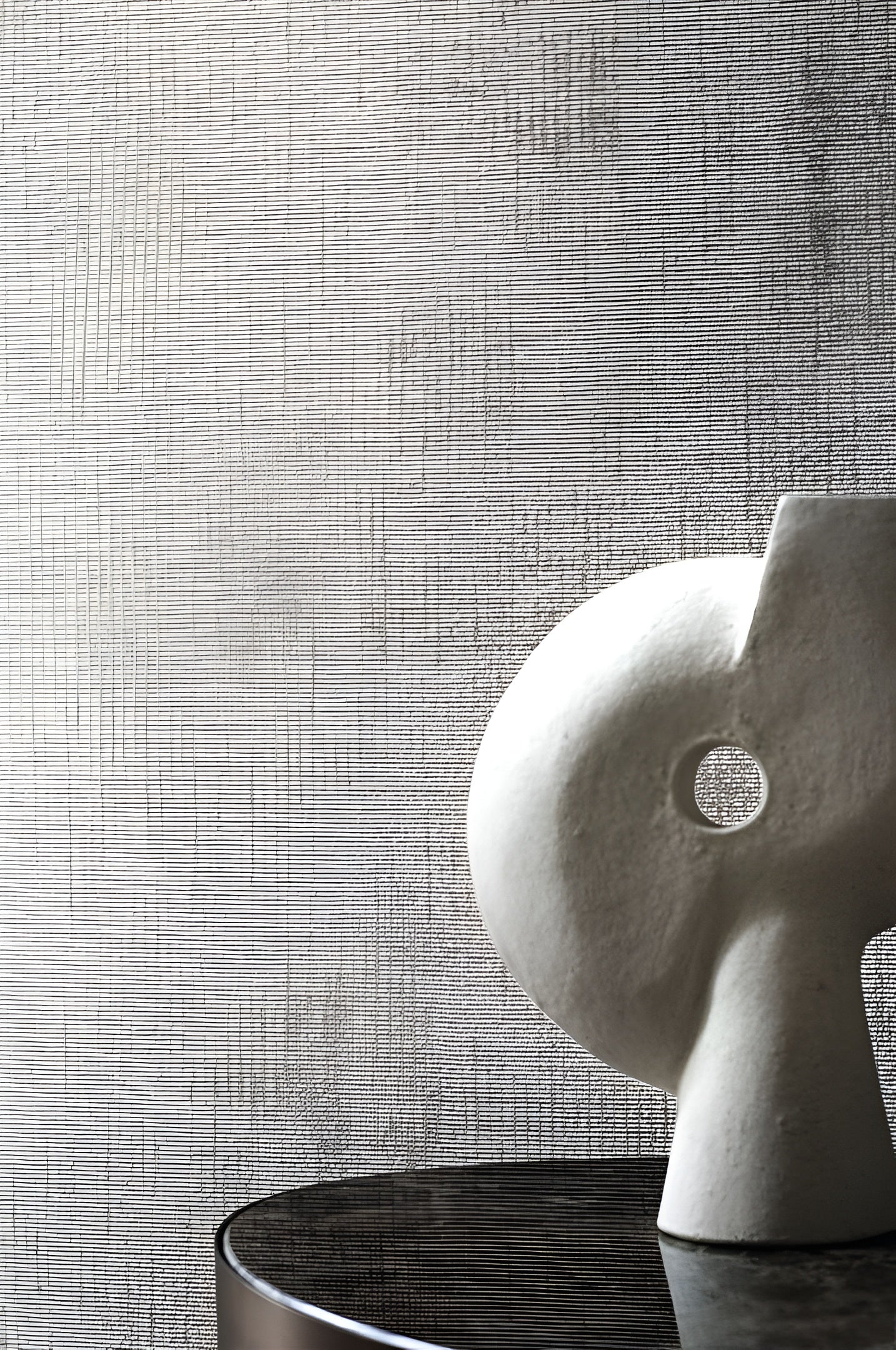 Strukturierte Textiltapete, die Leinwand imitiert - ORCADE - CELADON in Lindgrün